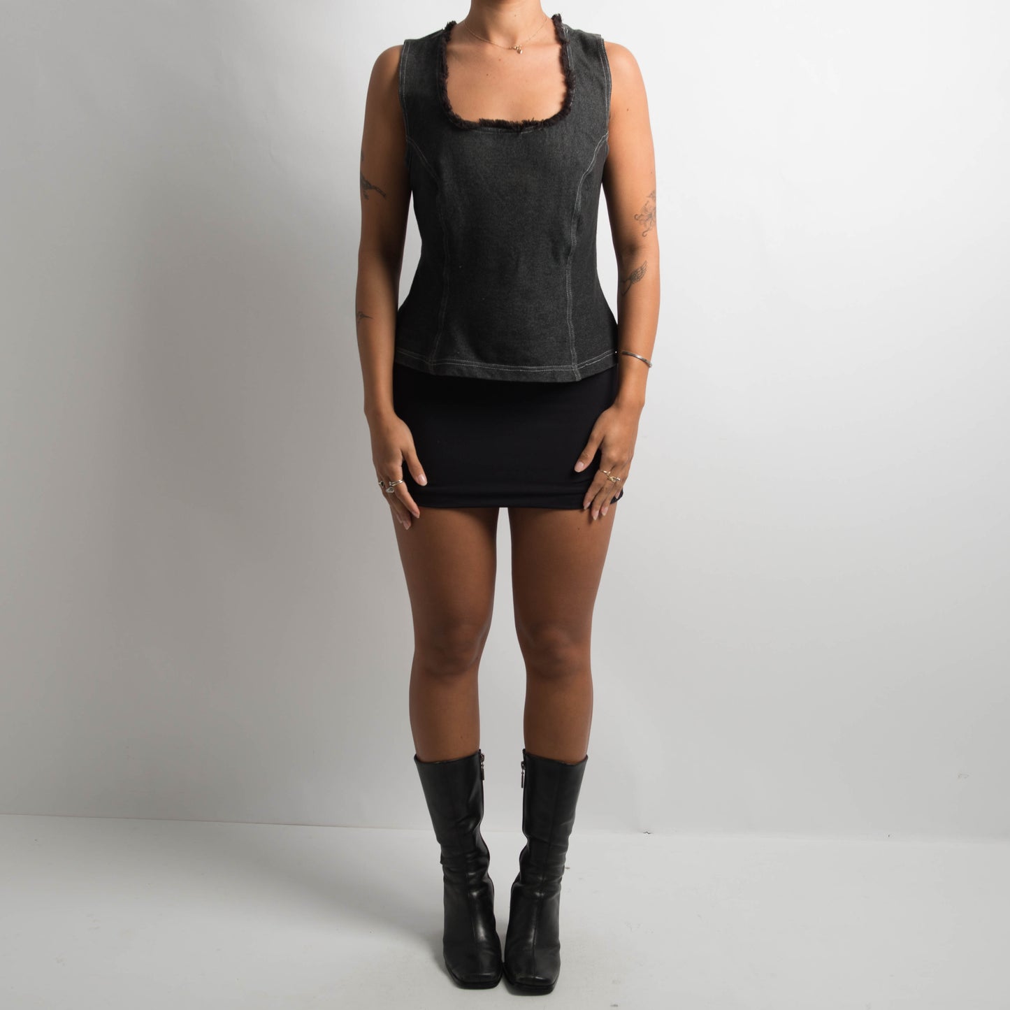 FAUX DENIM TANK TOP