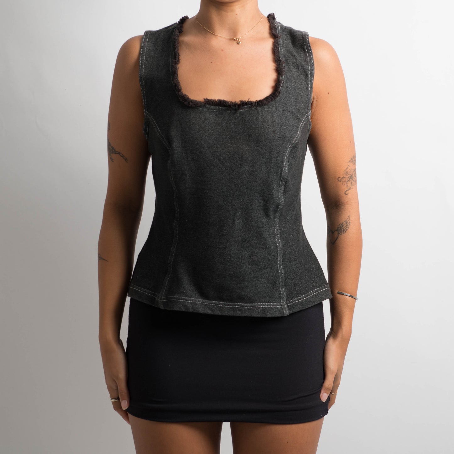 FAUX DENIM TANK TOP