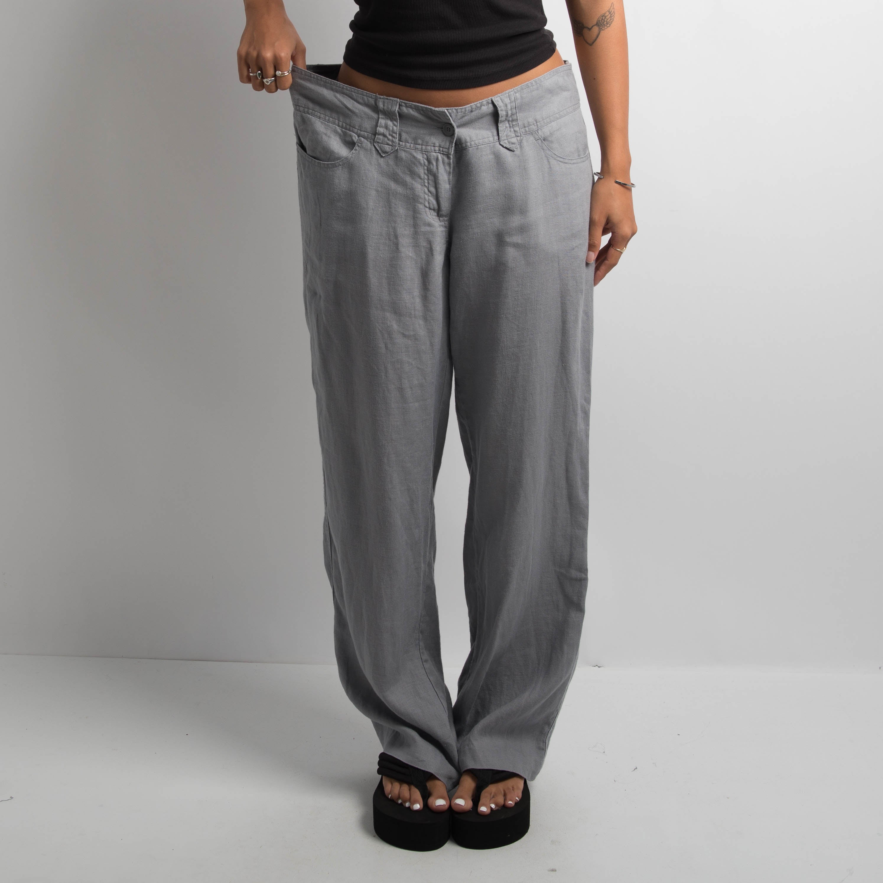 GREY LINEN TROUSERS