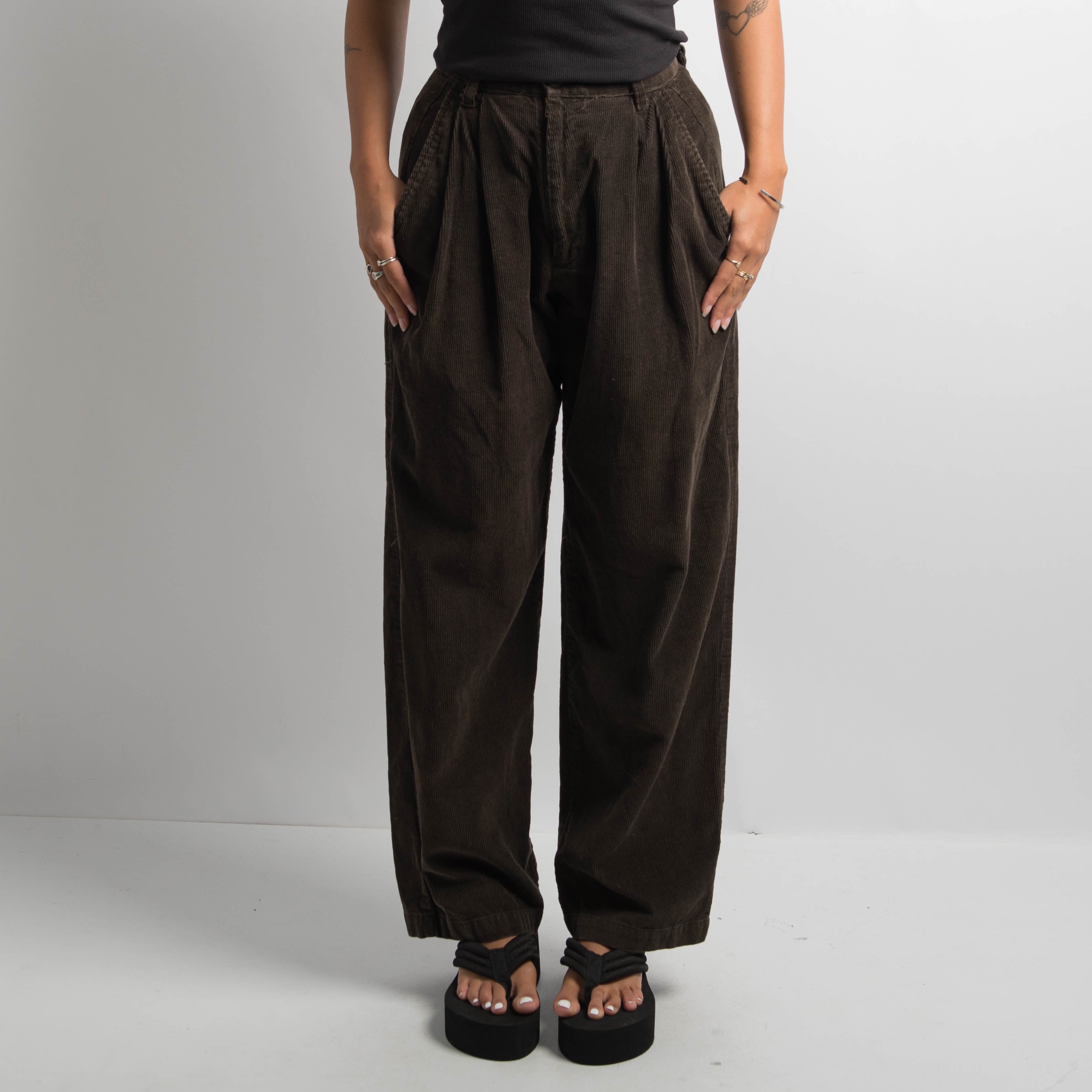 DARK BROWN CORDUROY JEANS