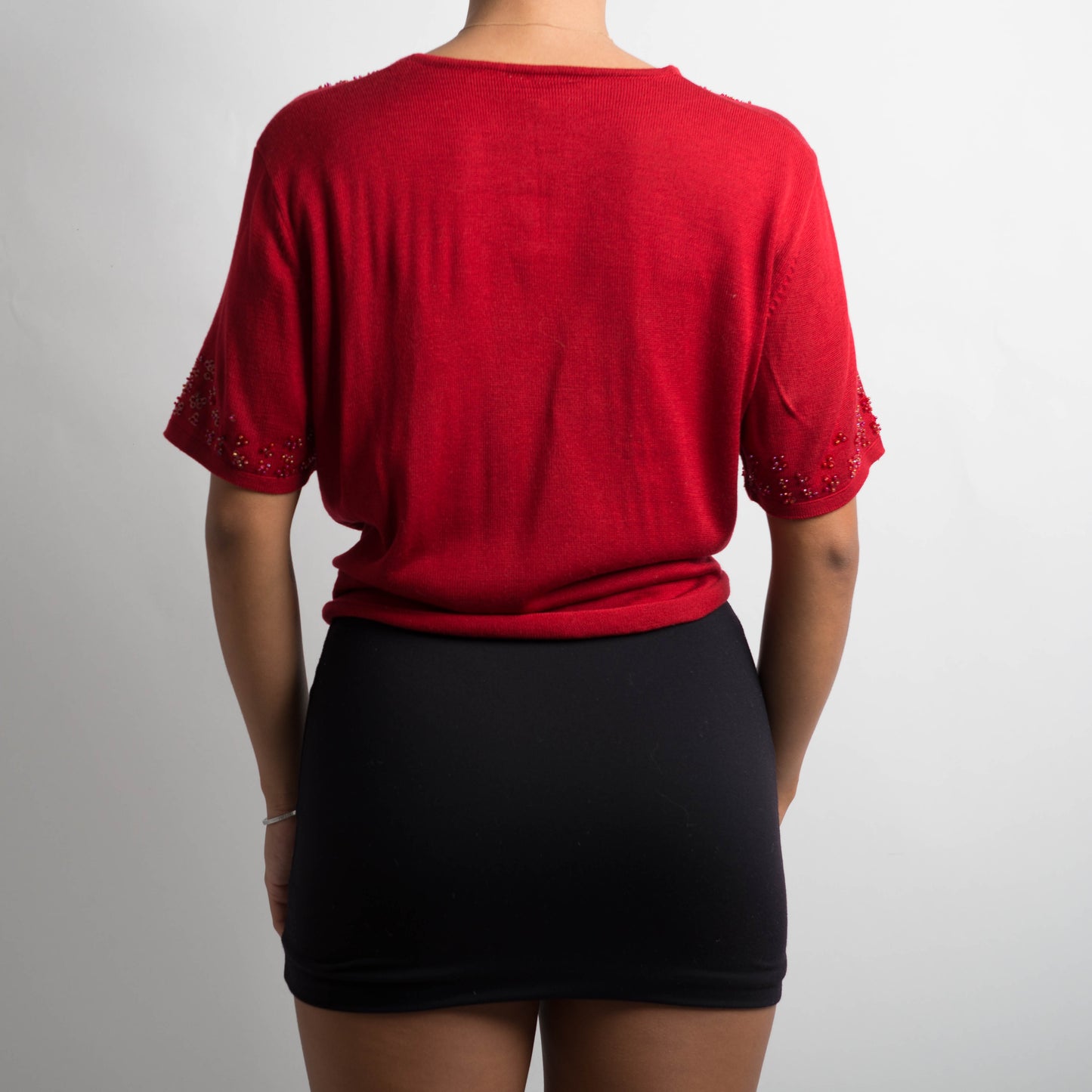 RED TIE FRONT TOP