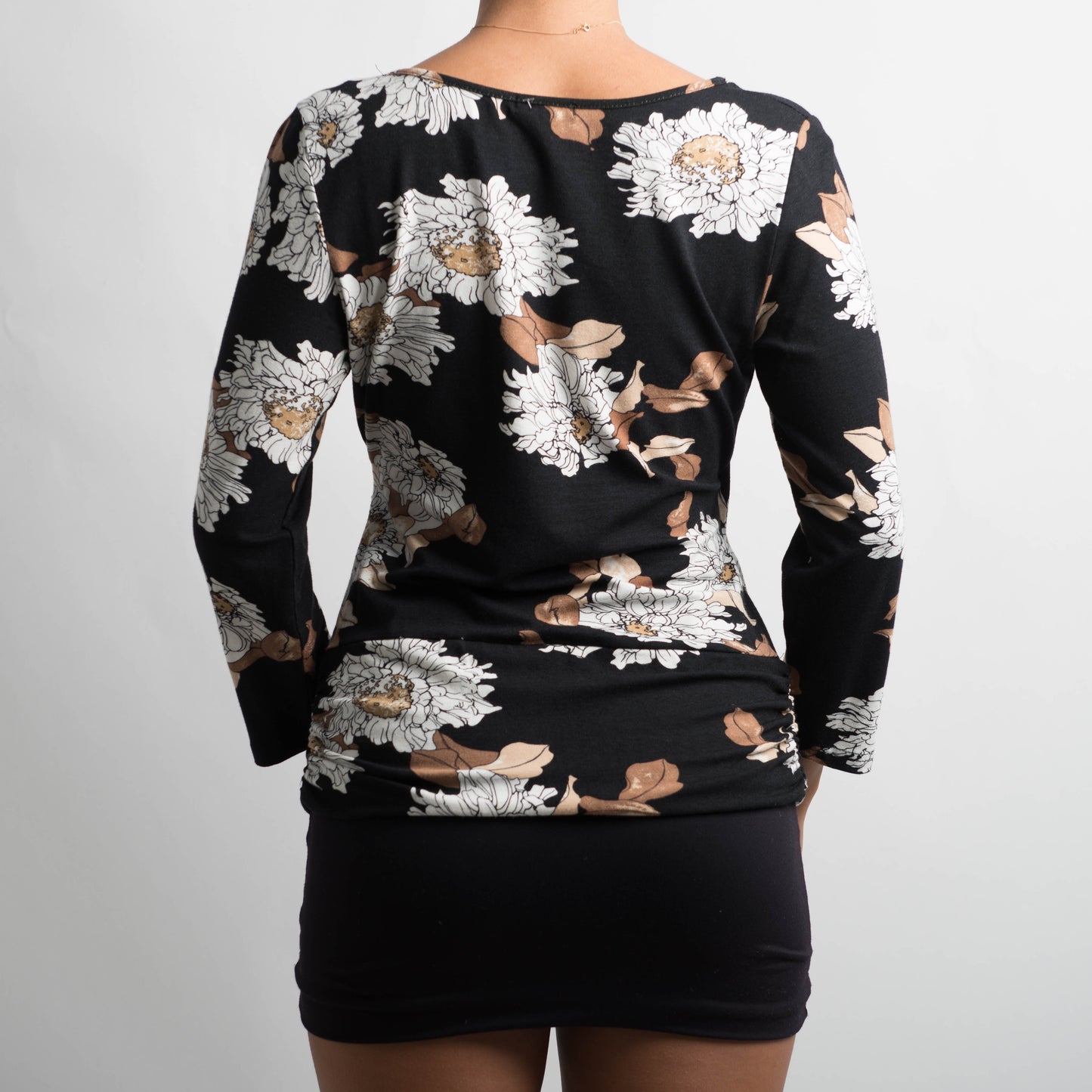 FLORAL FAUX WRAP TOP