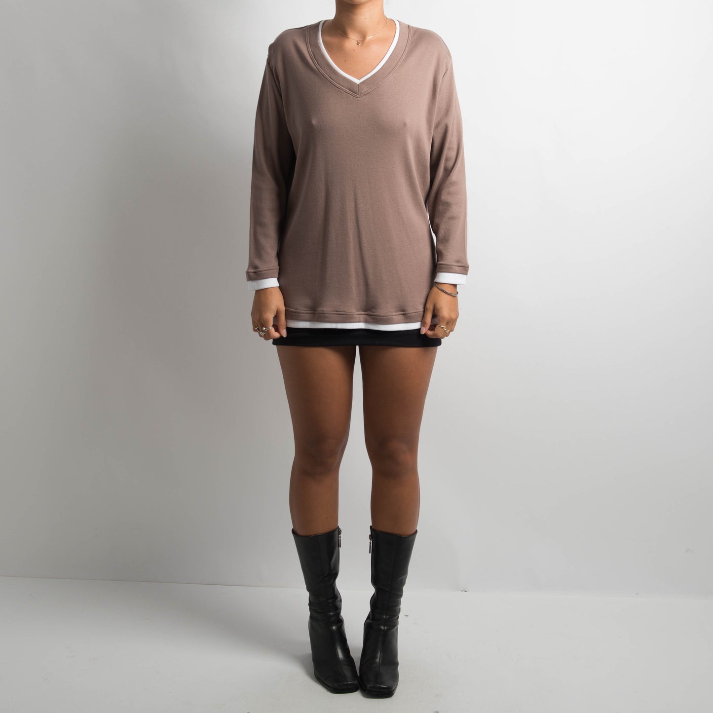 BROWN LAYERED TOP