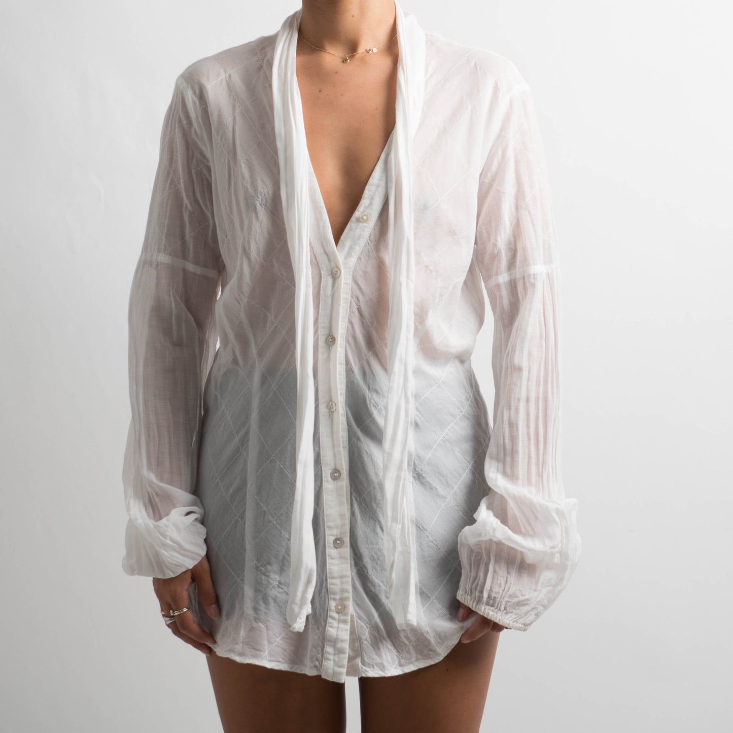SHEER SILK BLOUSE
