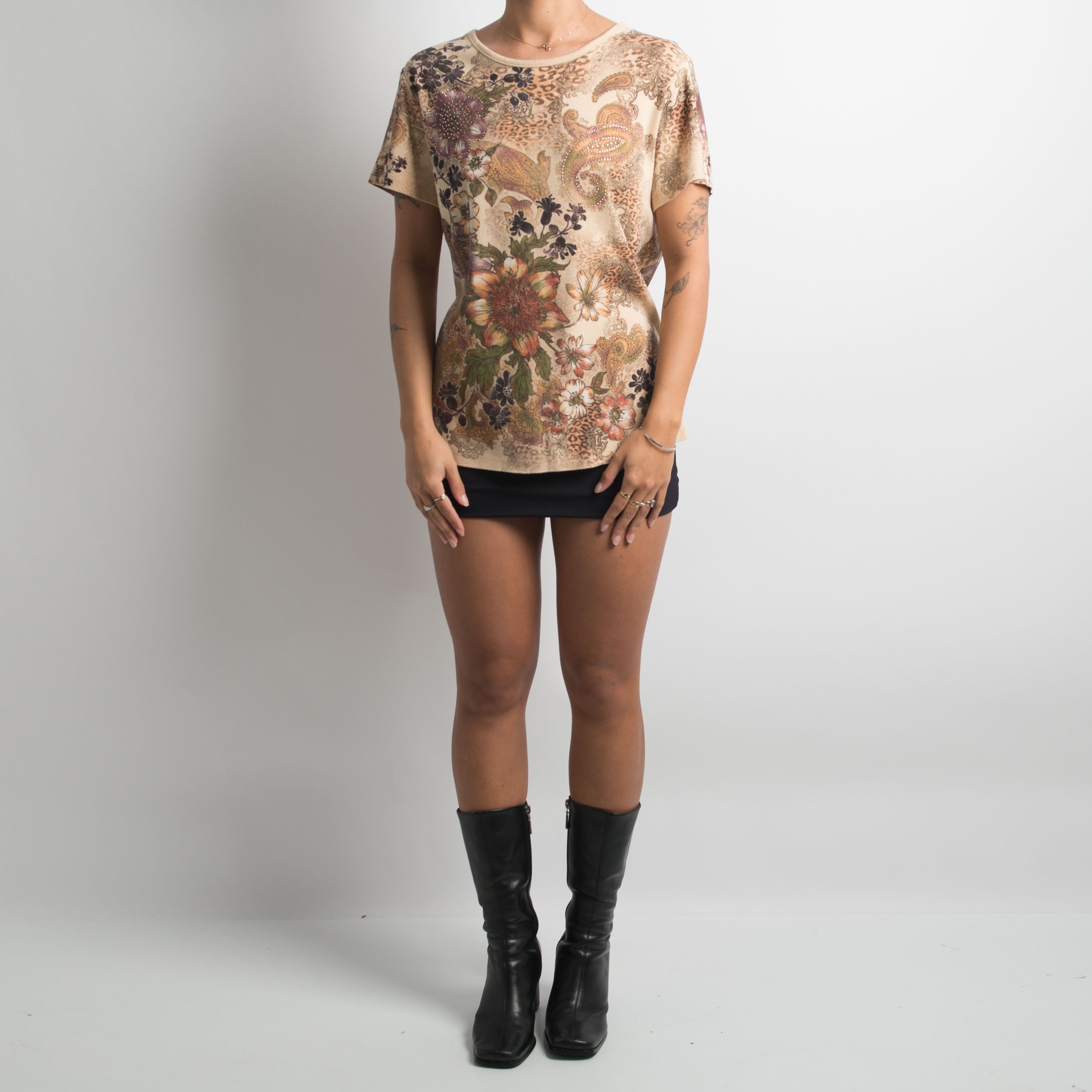 T-SHIRT GRAPHIQUE BEIGE