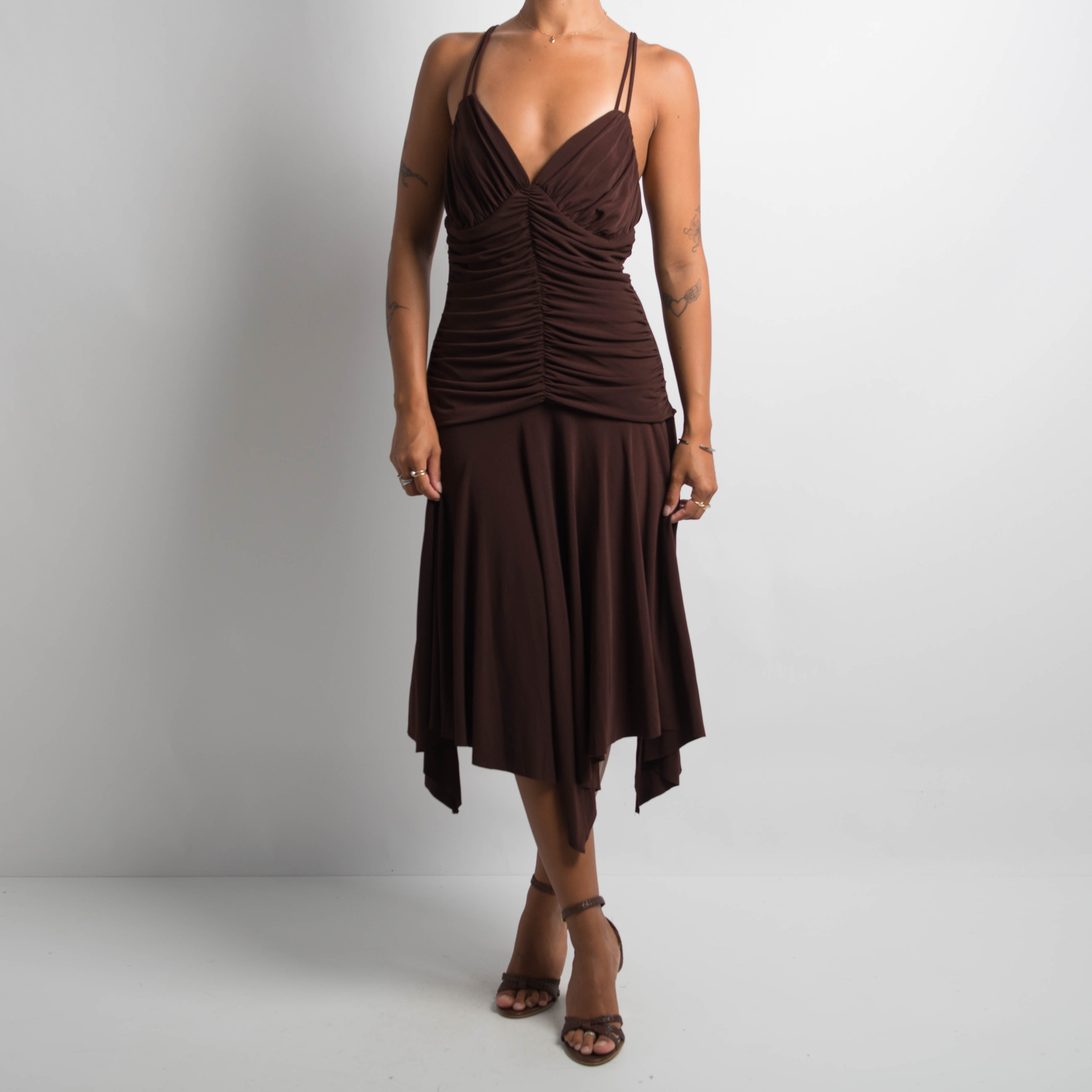 CHOCOLATE BROWN MIDI DRESS – BEAN BY JESS