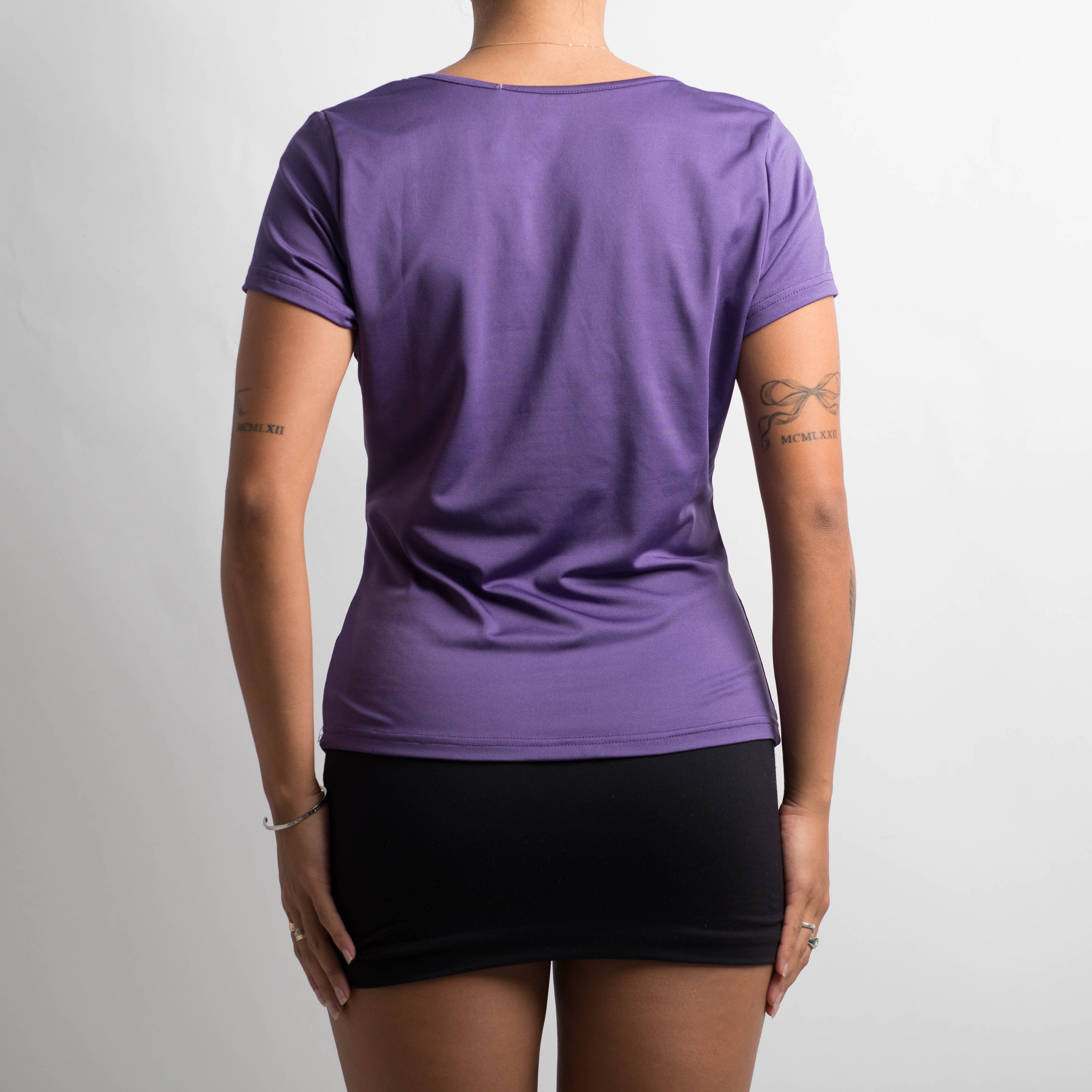 PURPLE SQUARE NECK TEE