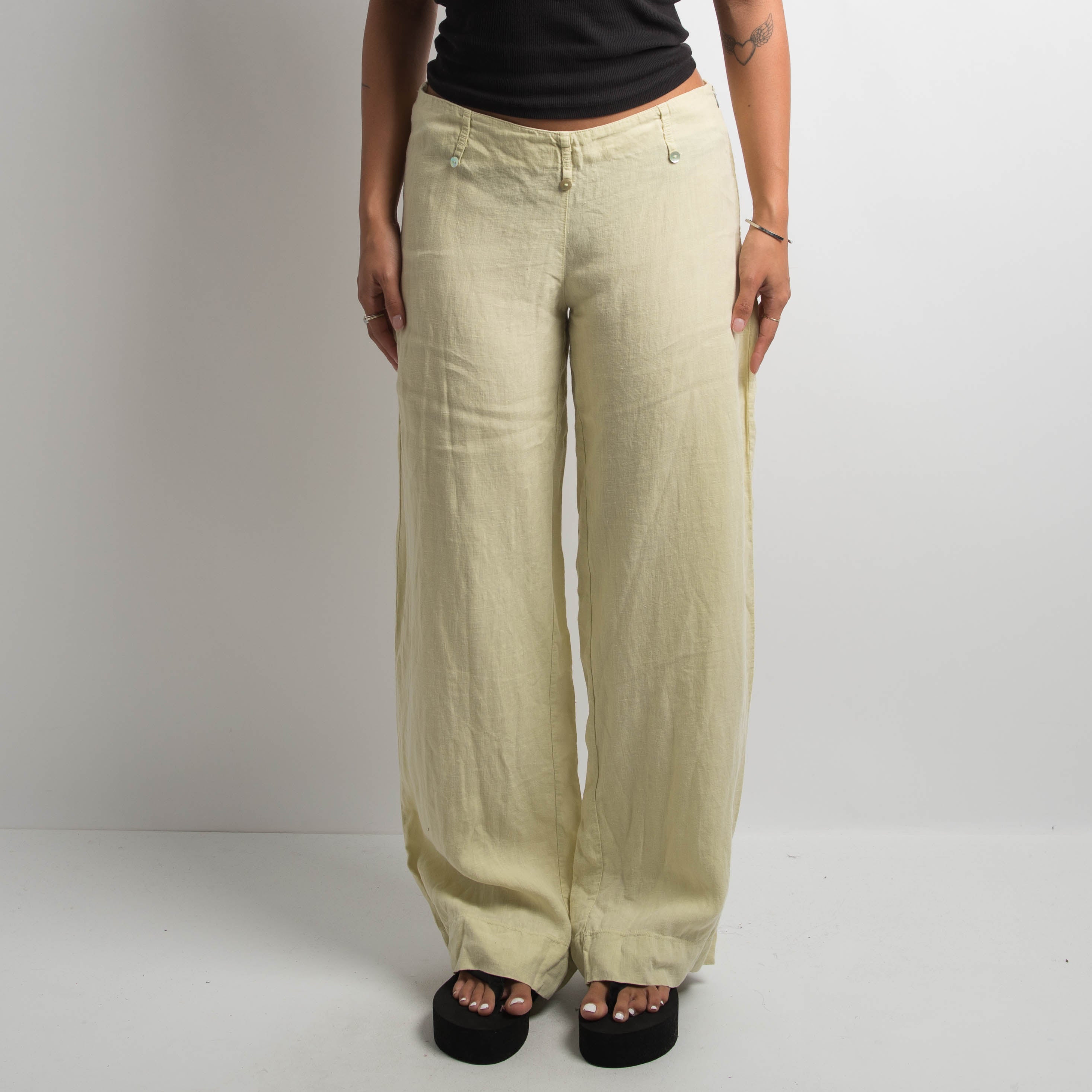 PASTEL LIME LINEN PANTS