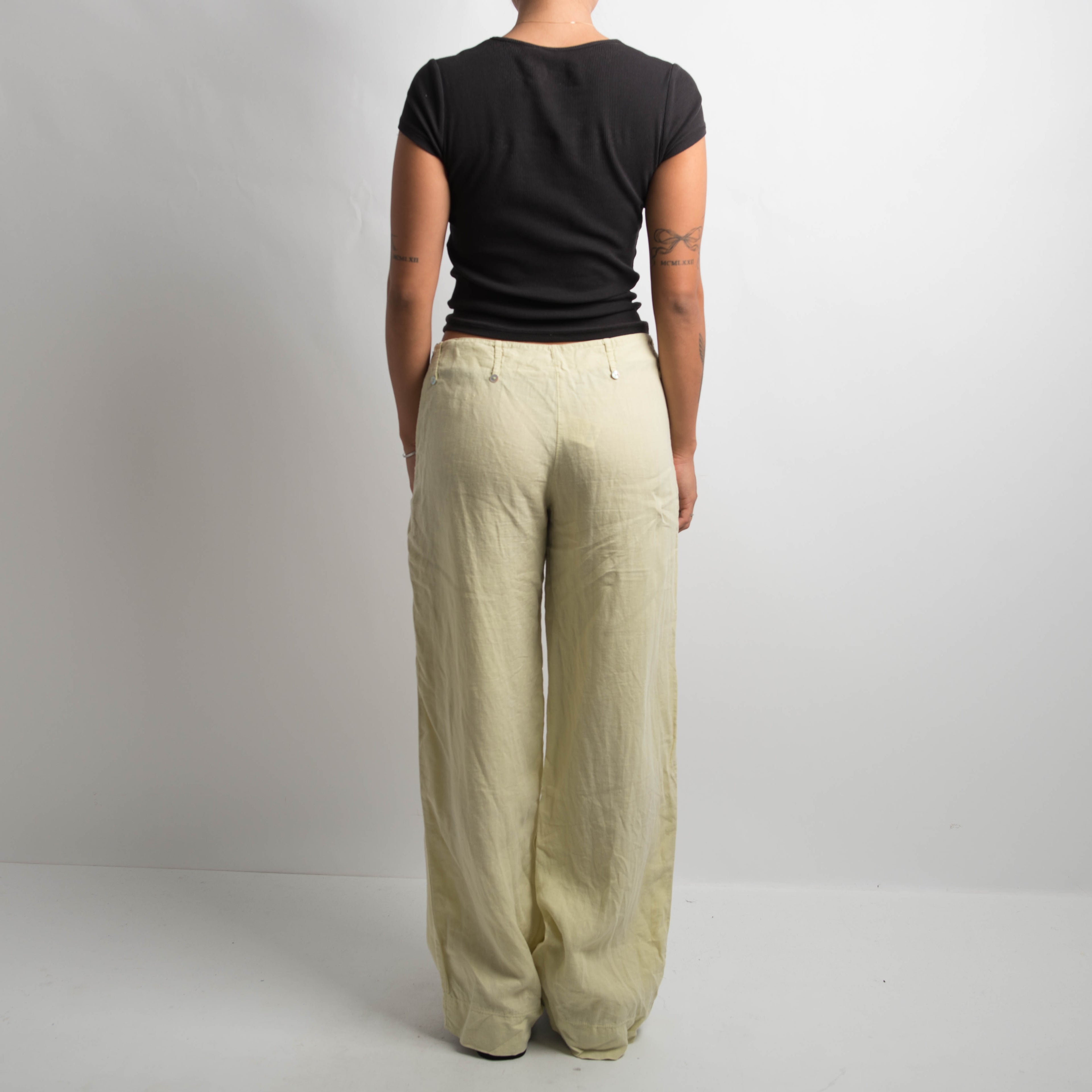 PASTEL LIME LINEN PANTS