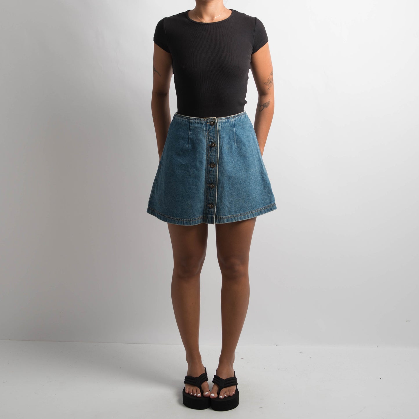 DENIM A LINE SKIRT