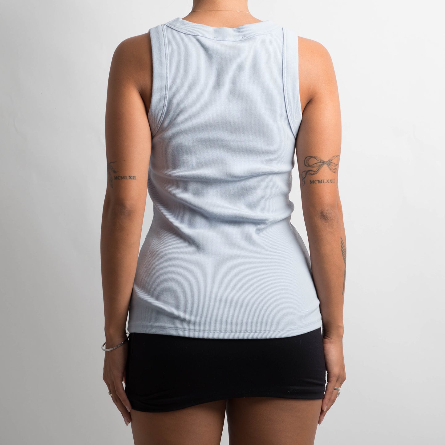 BLUE HIGH NECK TANK TOP