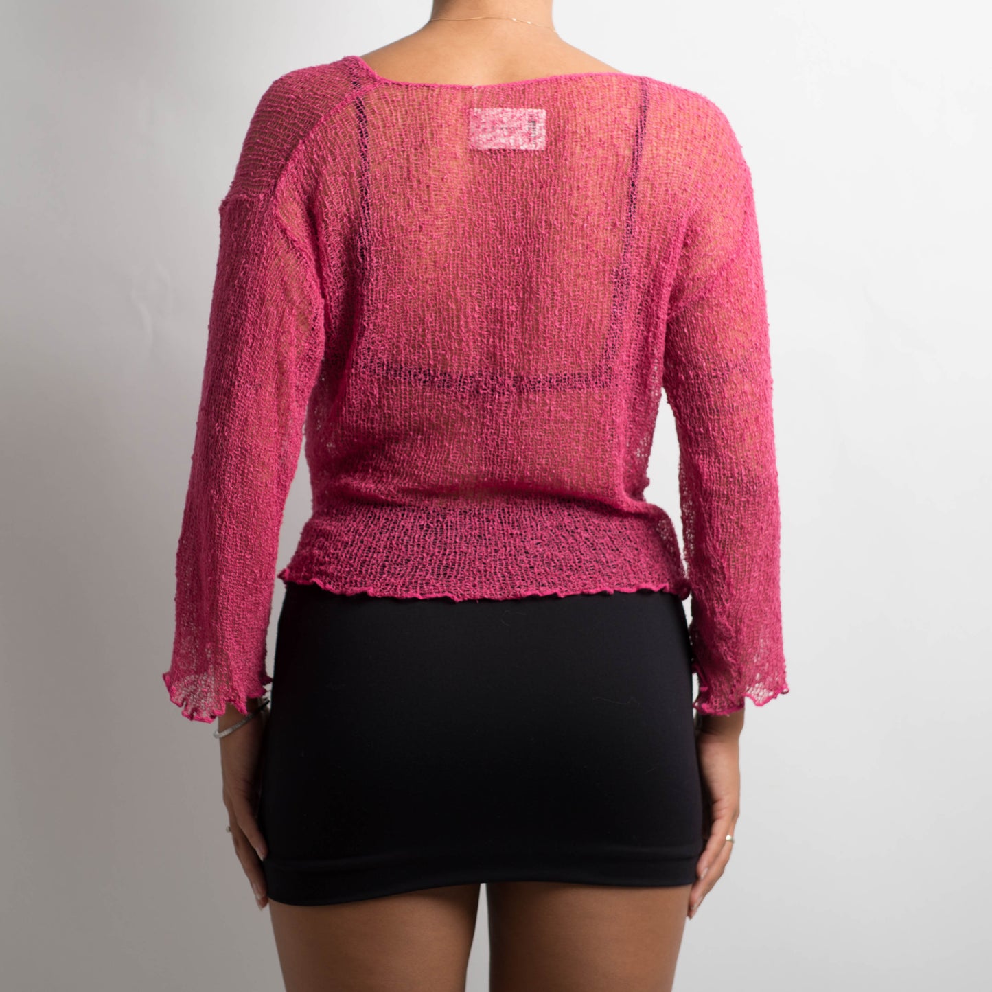 PINK CROCHET WRAP TOP