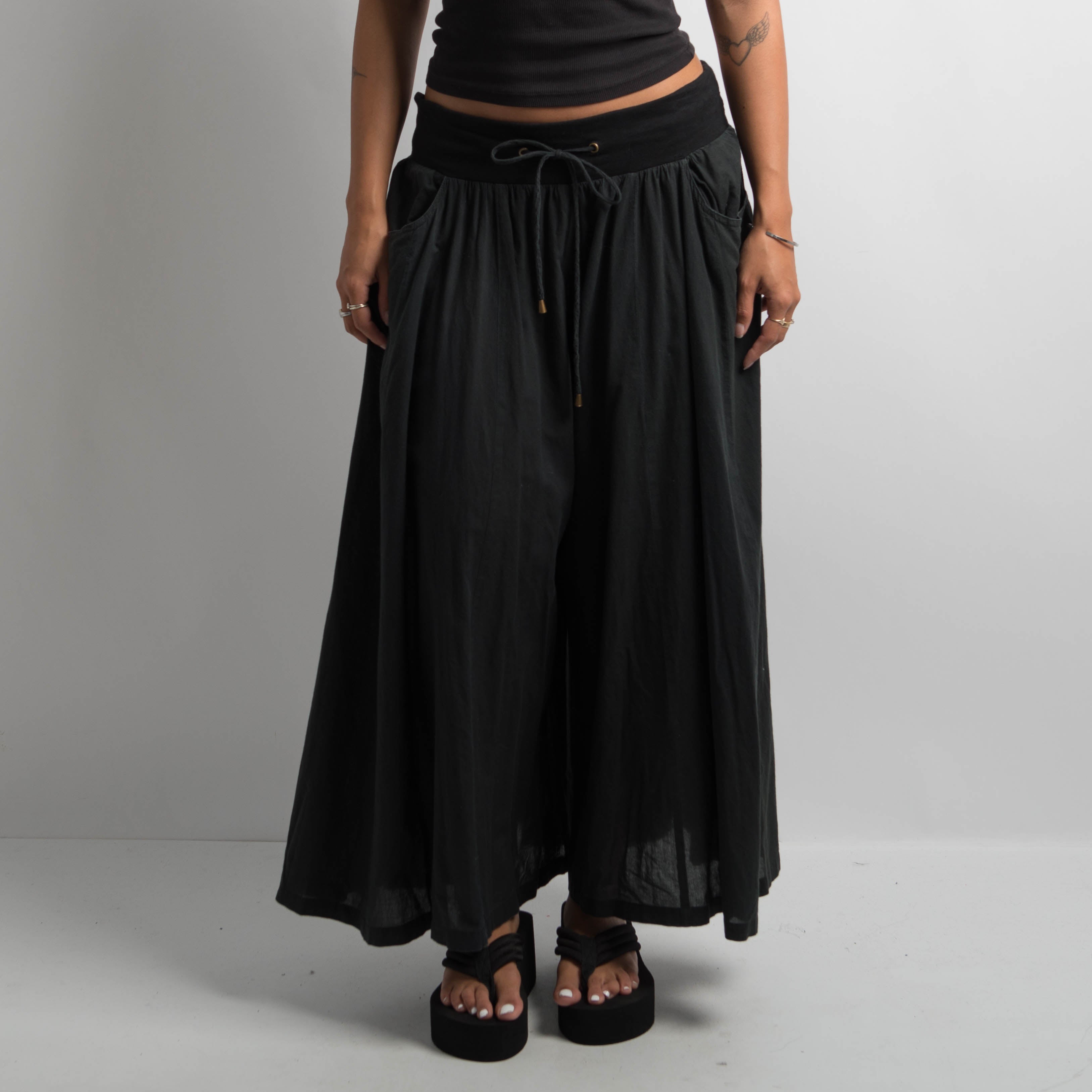 WIDE LEG COTTON PANTS