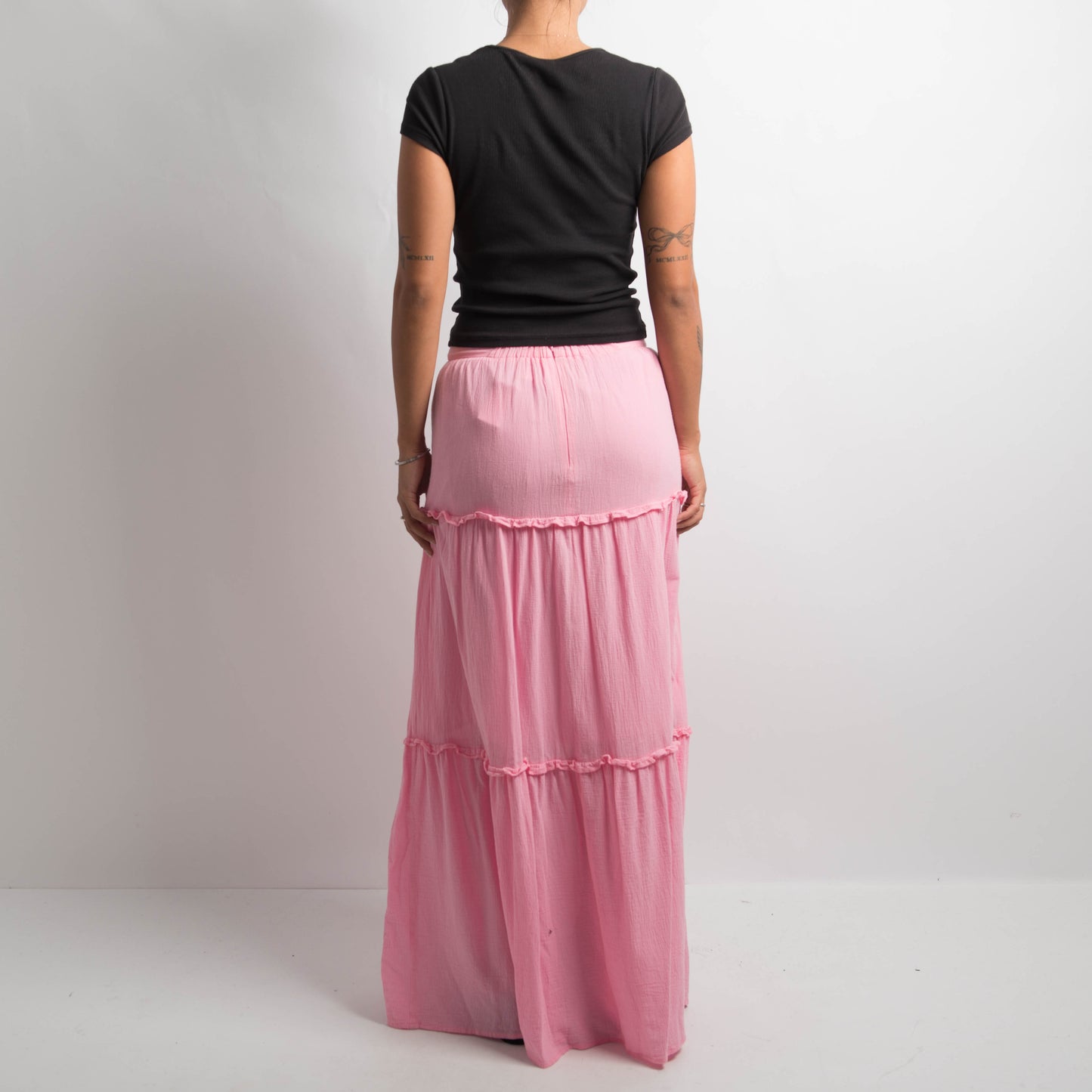 PINK TIERED SKIRT