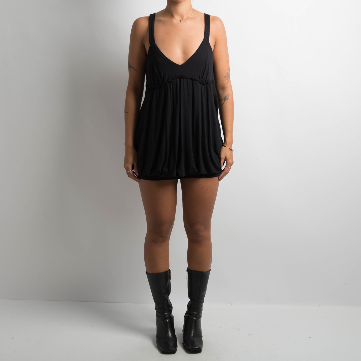 BLACK BABYDOLL TOP