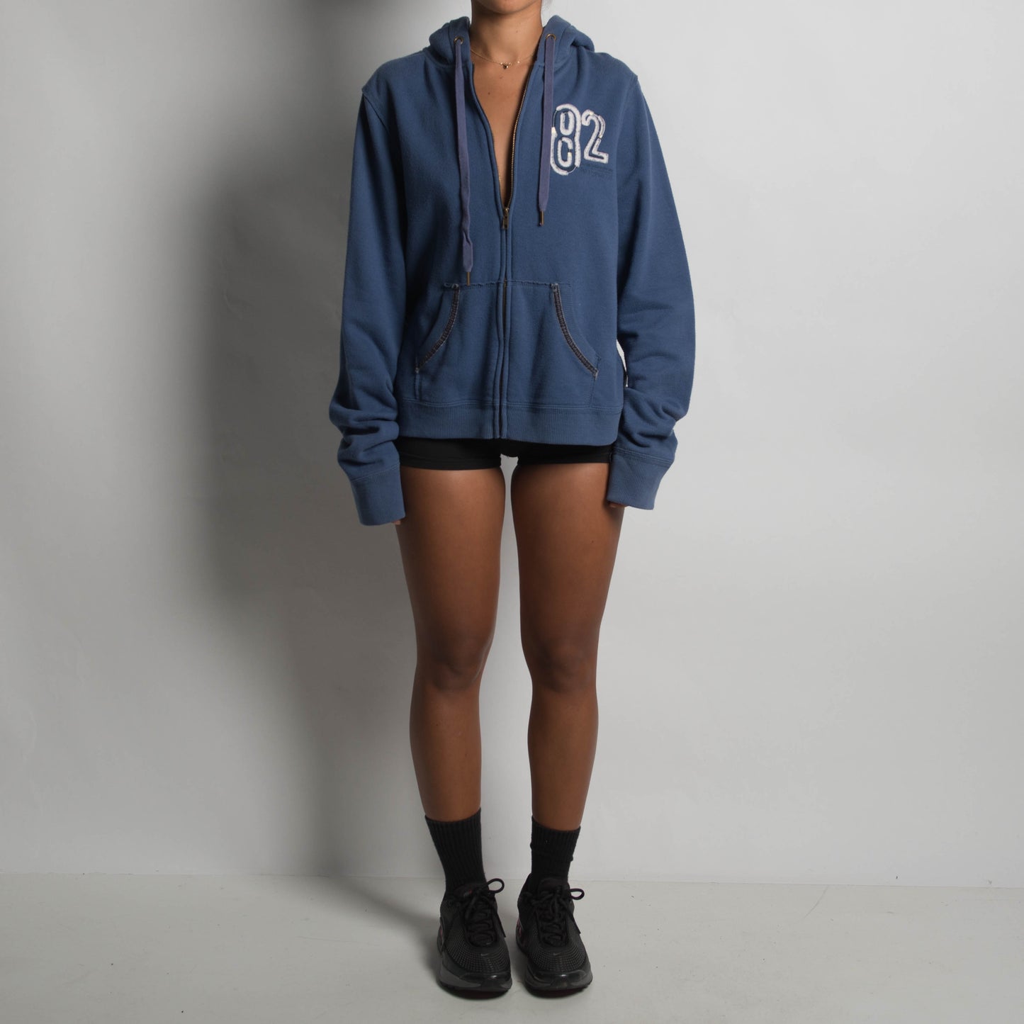 BLUE ZIP UP HOODIE