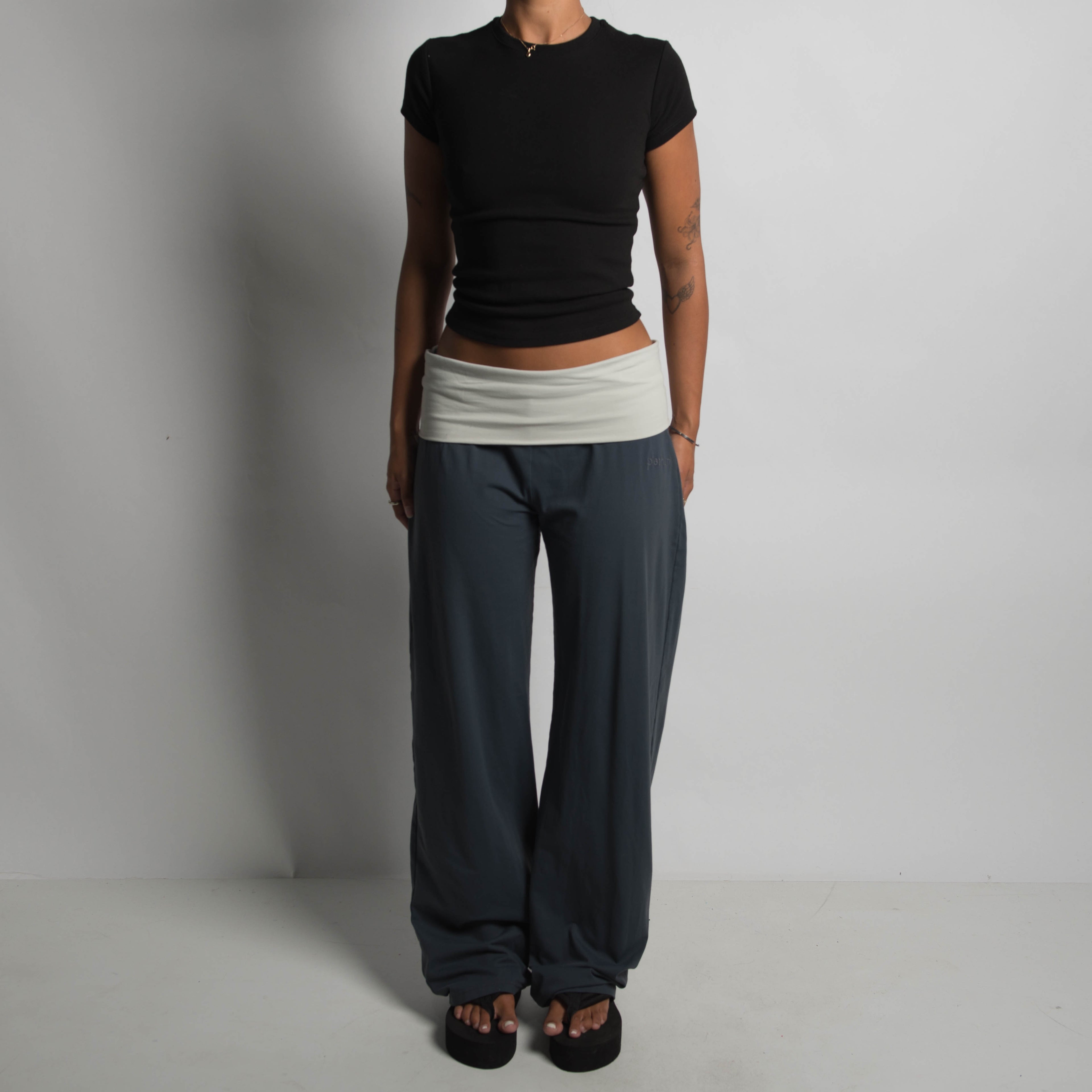 FOLD OVER WIDE LEG PANTS