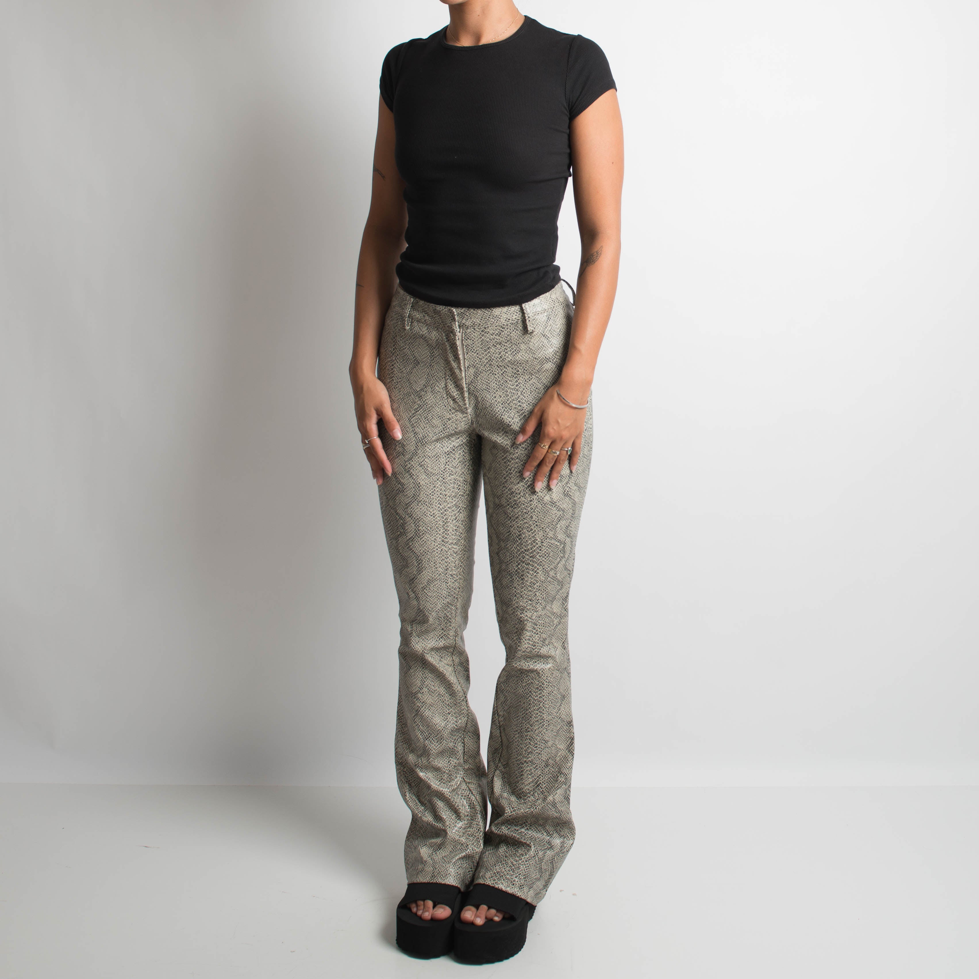 PANTALON BOOTCUT À IMPRIMÉ ANIMALIER