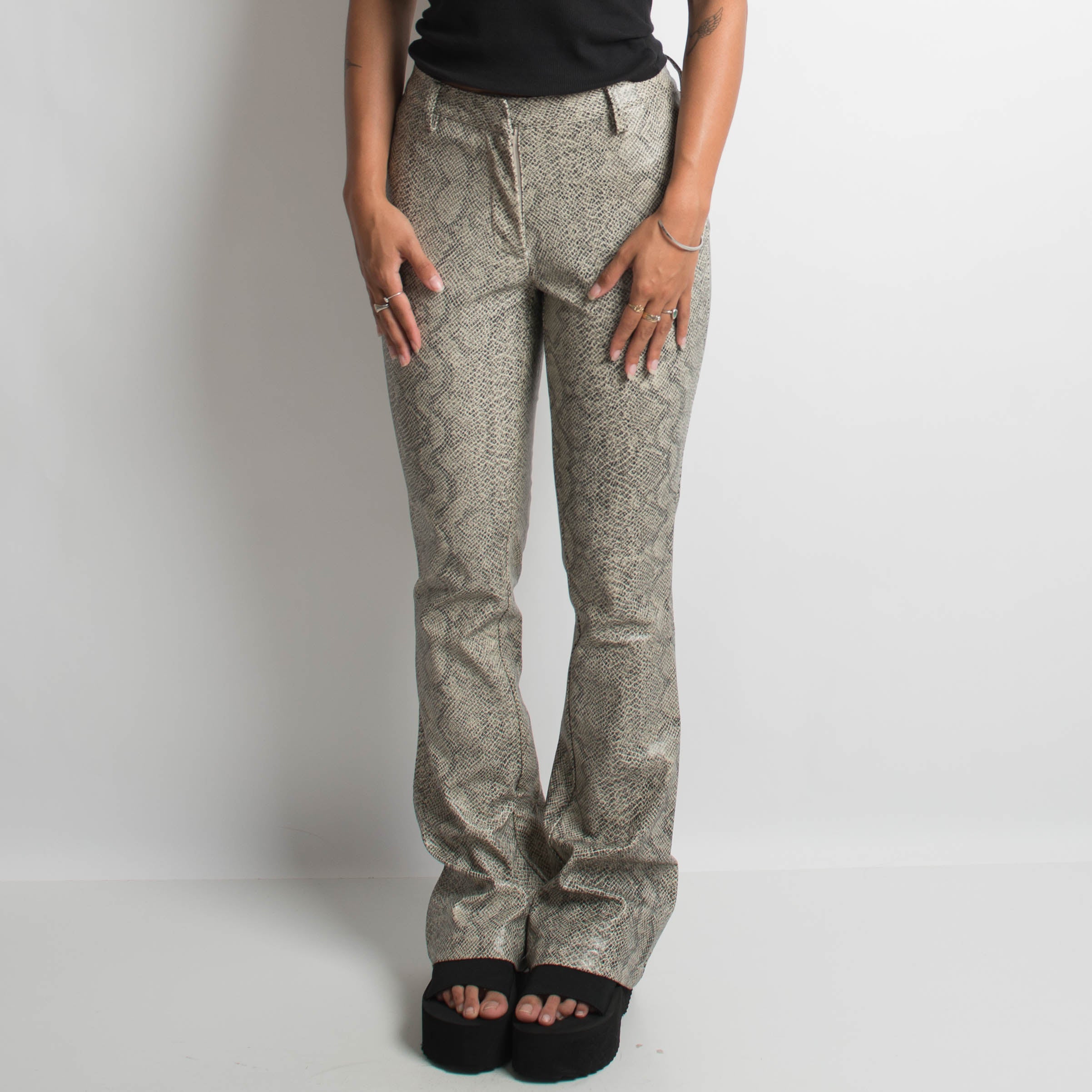 PANTALON BOOTCUT À IMPRIMÉ ANIMALIER