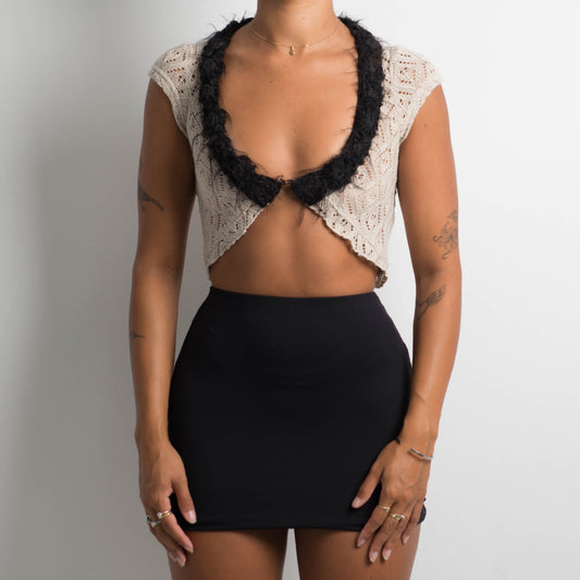 CREAM CROCHET TOP