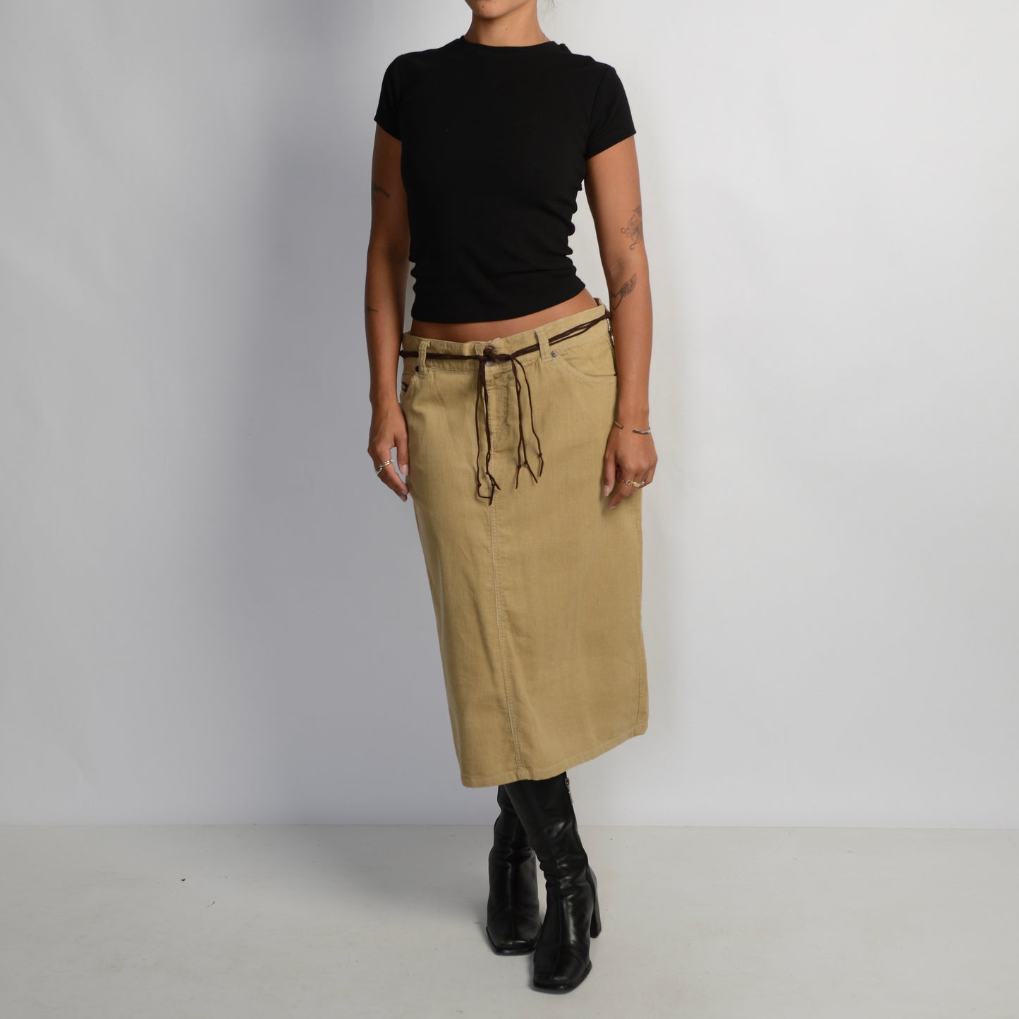 TAN CORDUROY SKIRT
