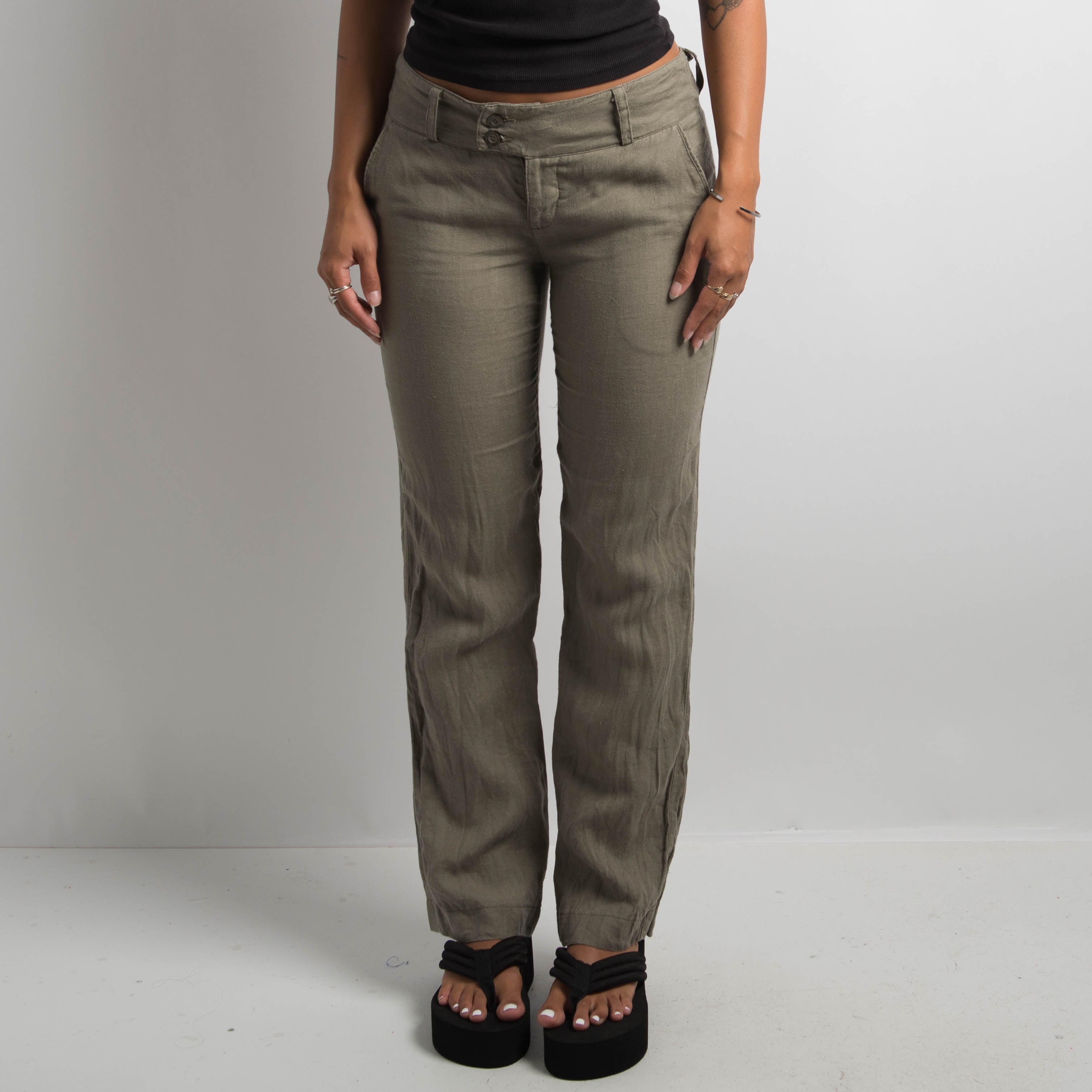 KHAKI LINEN PANTS