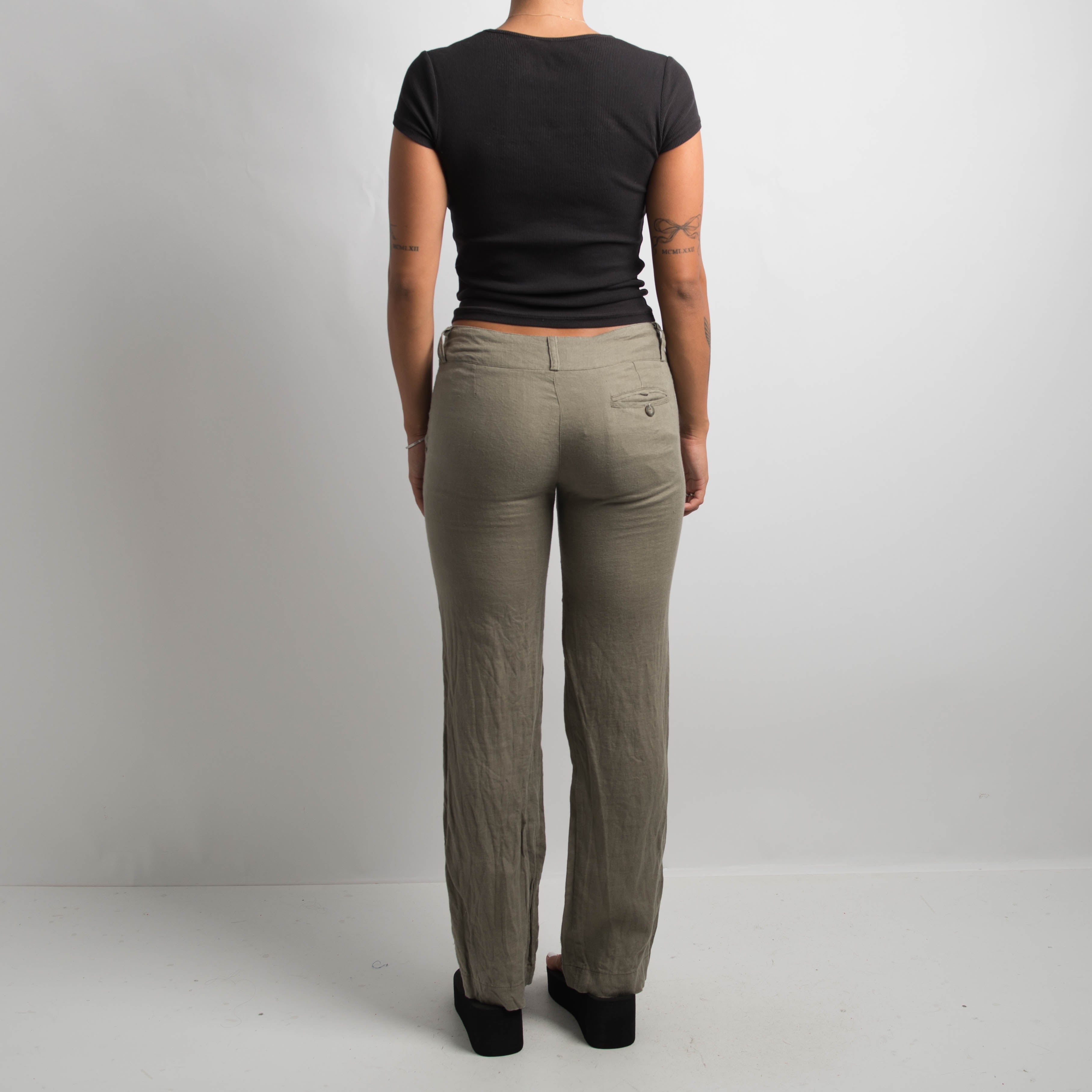 KHAKI LINEN PANTS