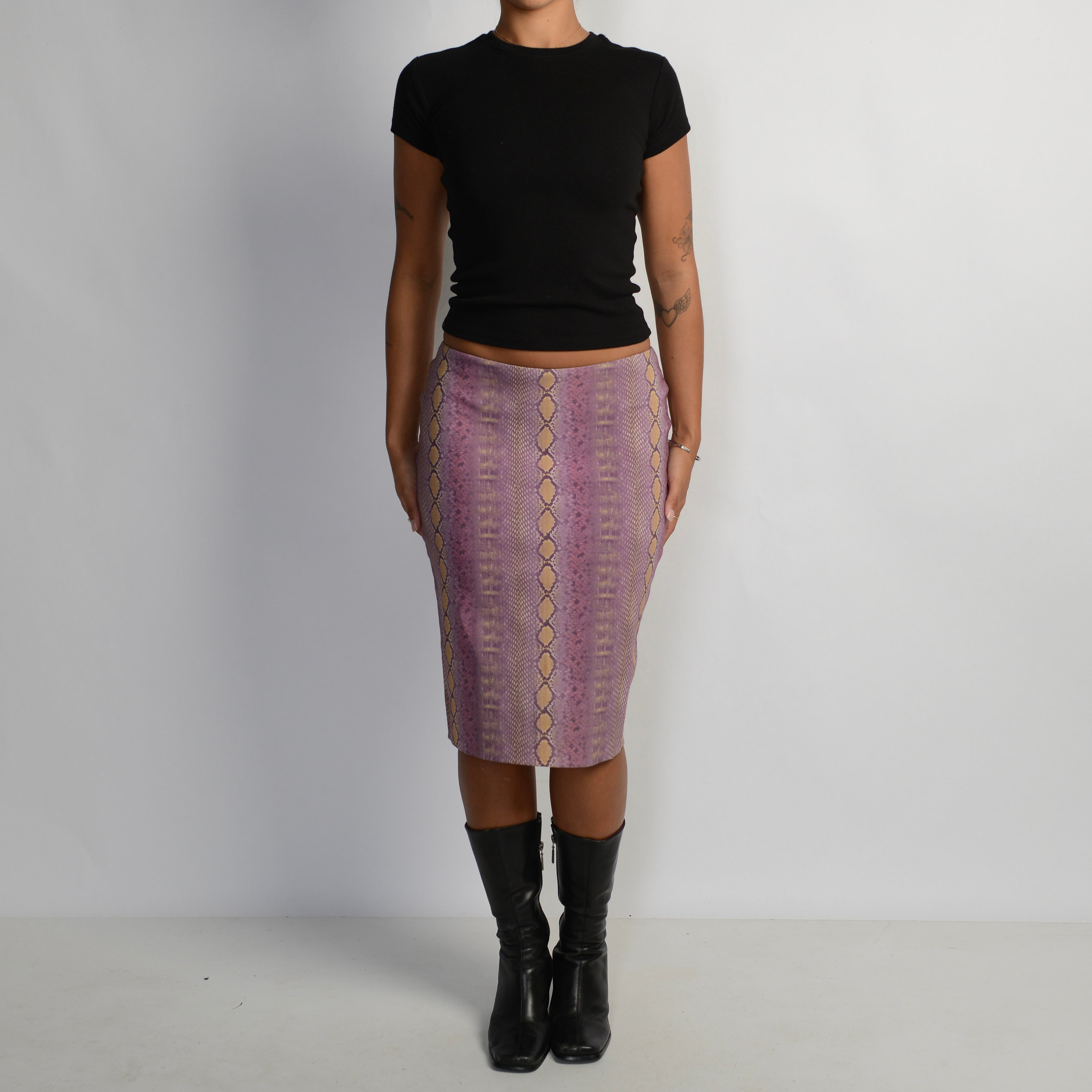 PURPLE REPTILE PRINT SKIRT