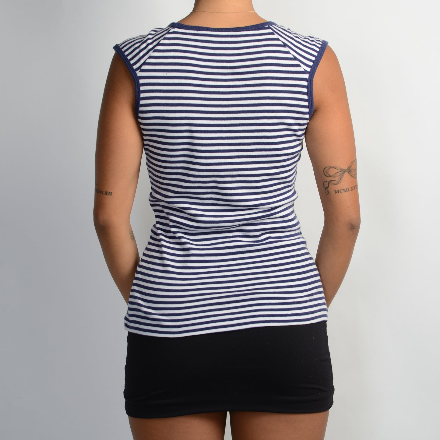 NAVY STRIPE TANK TOP