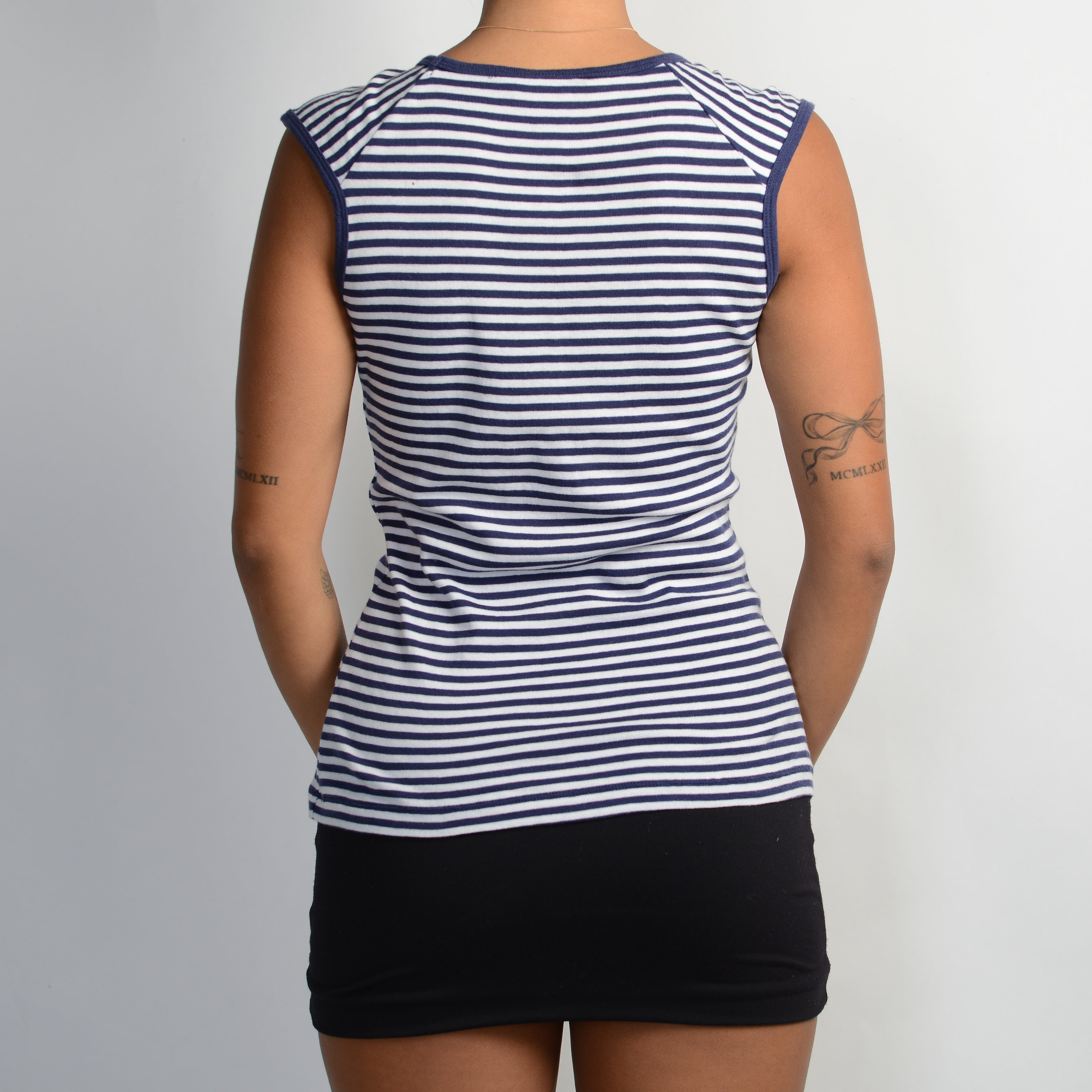 NAVY STRIPE TANK TOP