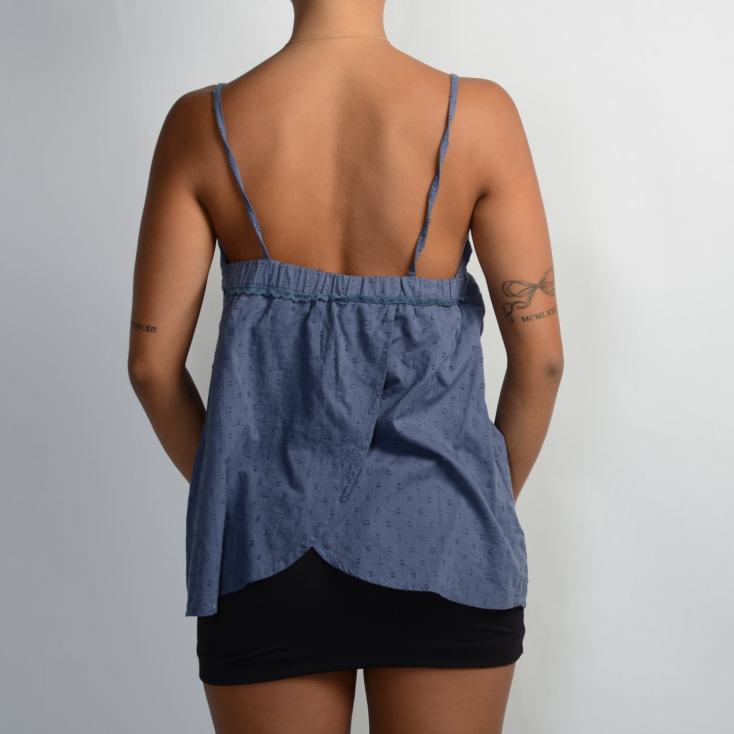 BLUE BABYDOLL TOP