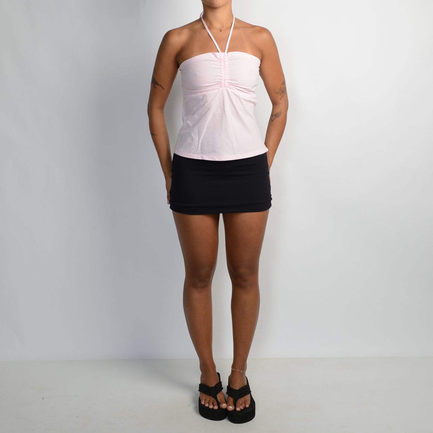 PINK HALTER TOP