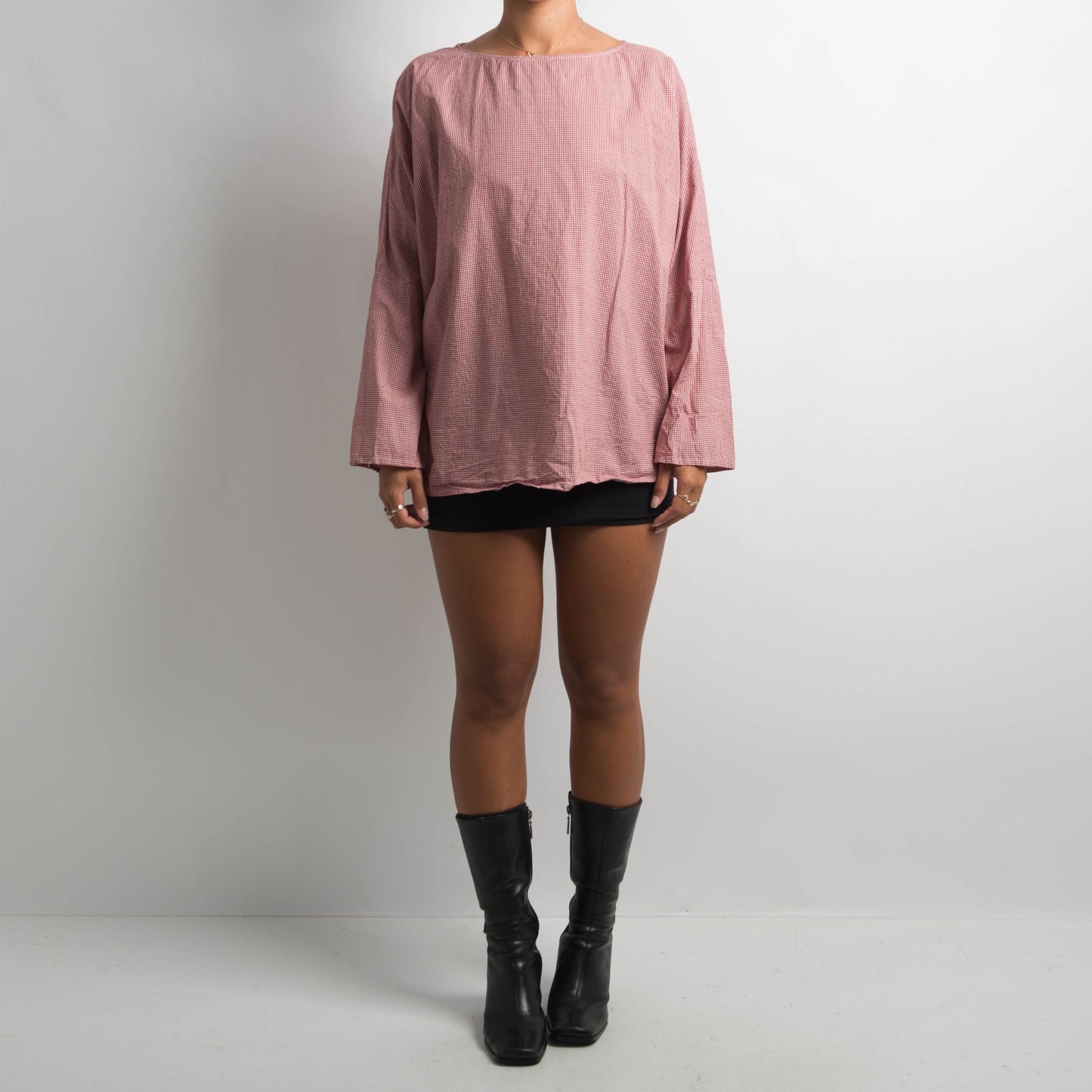 MICRO PLAID LONG SLEEVE
