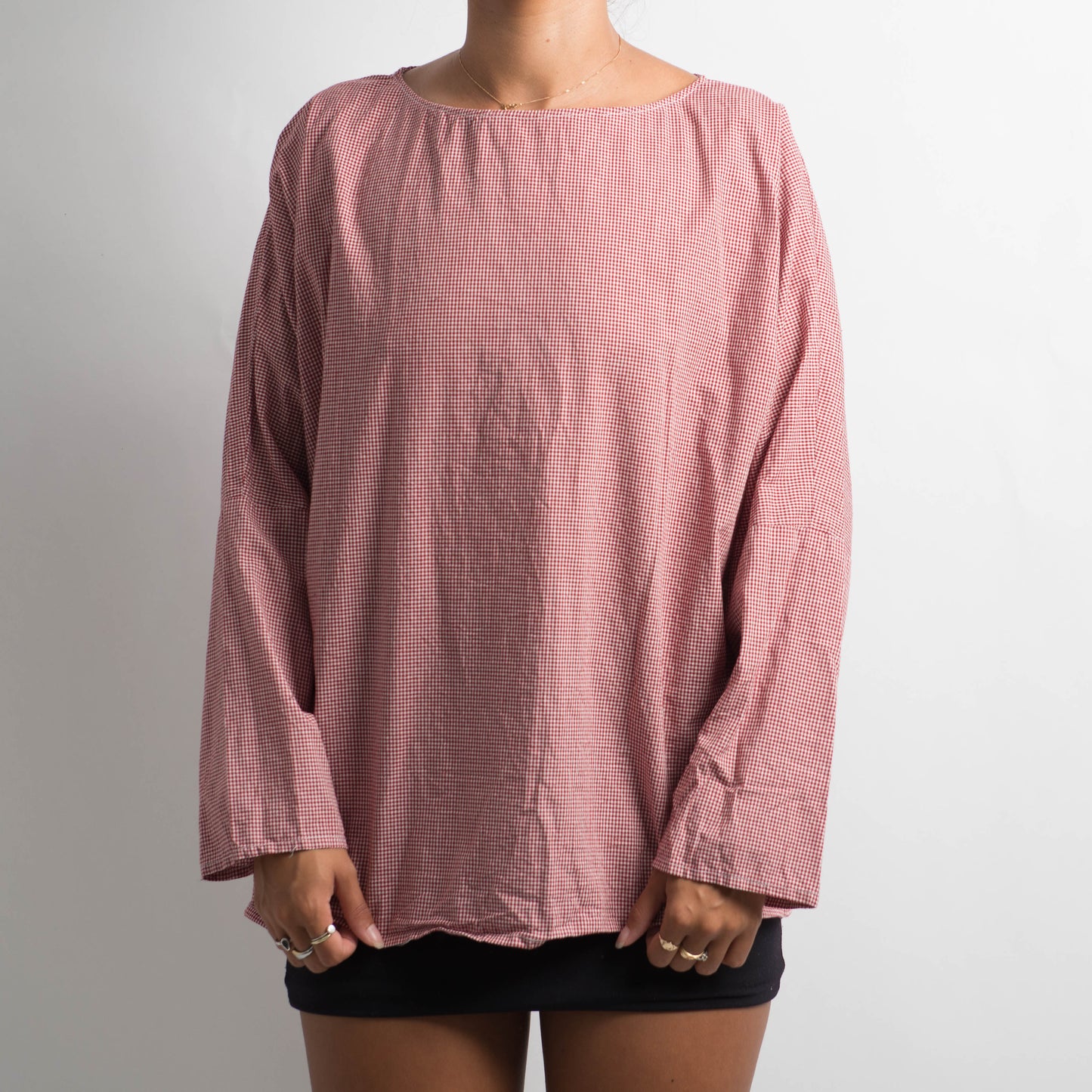 MICRO PLAID LONG SLEEVE