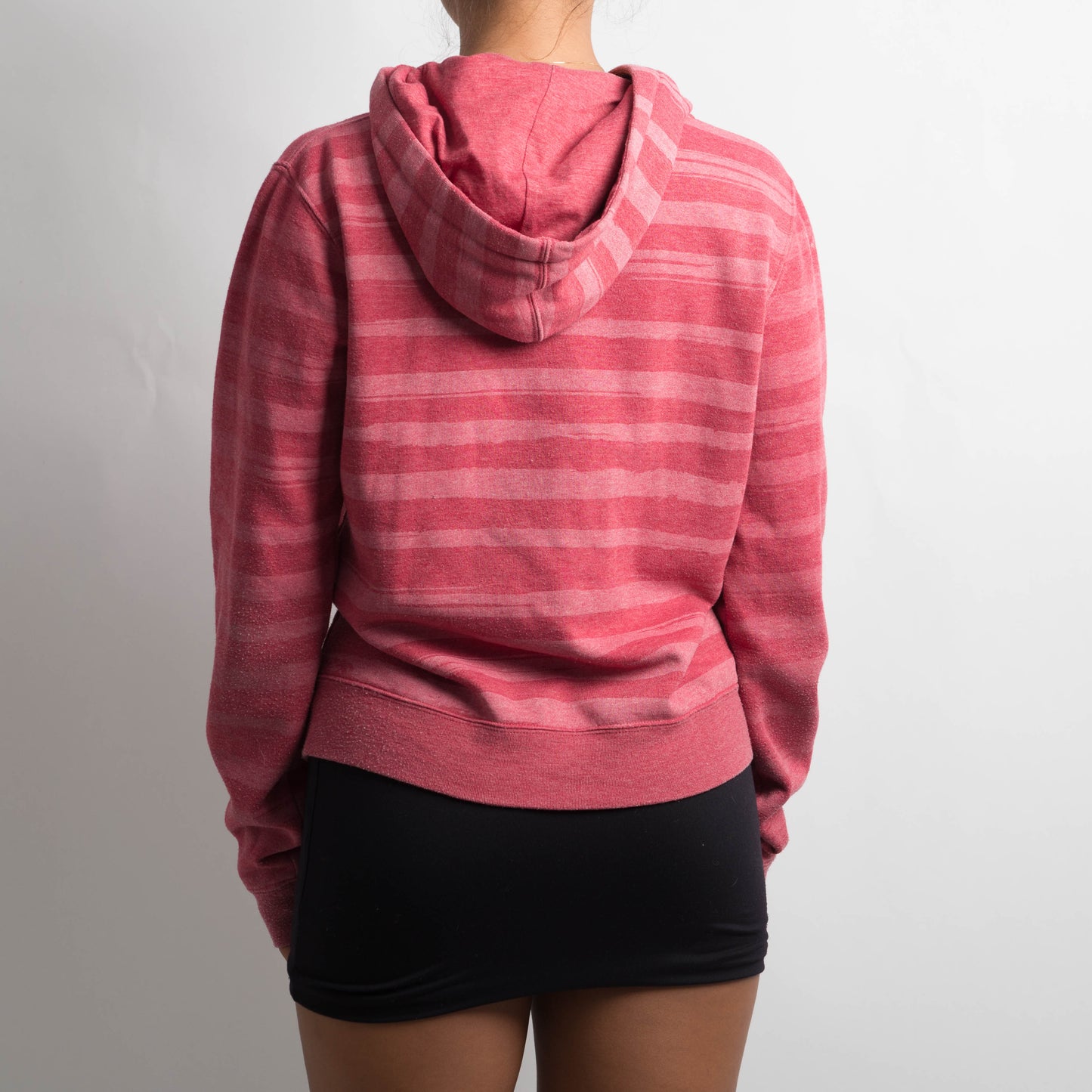 PINK STRIPED ZIP HOODIE