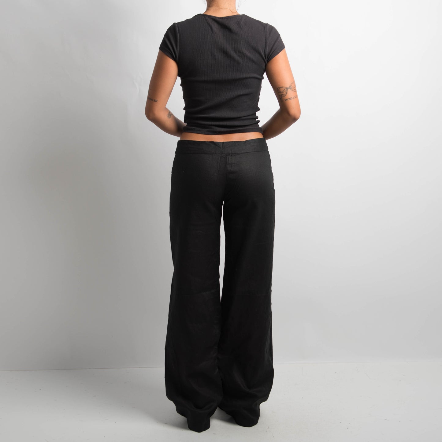 BLACK LINEN TROUSERS