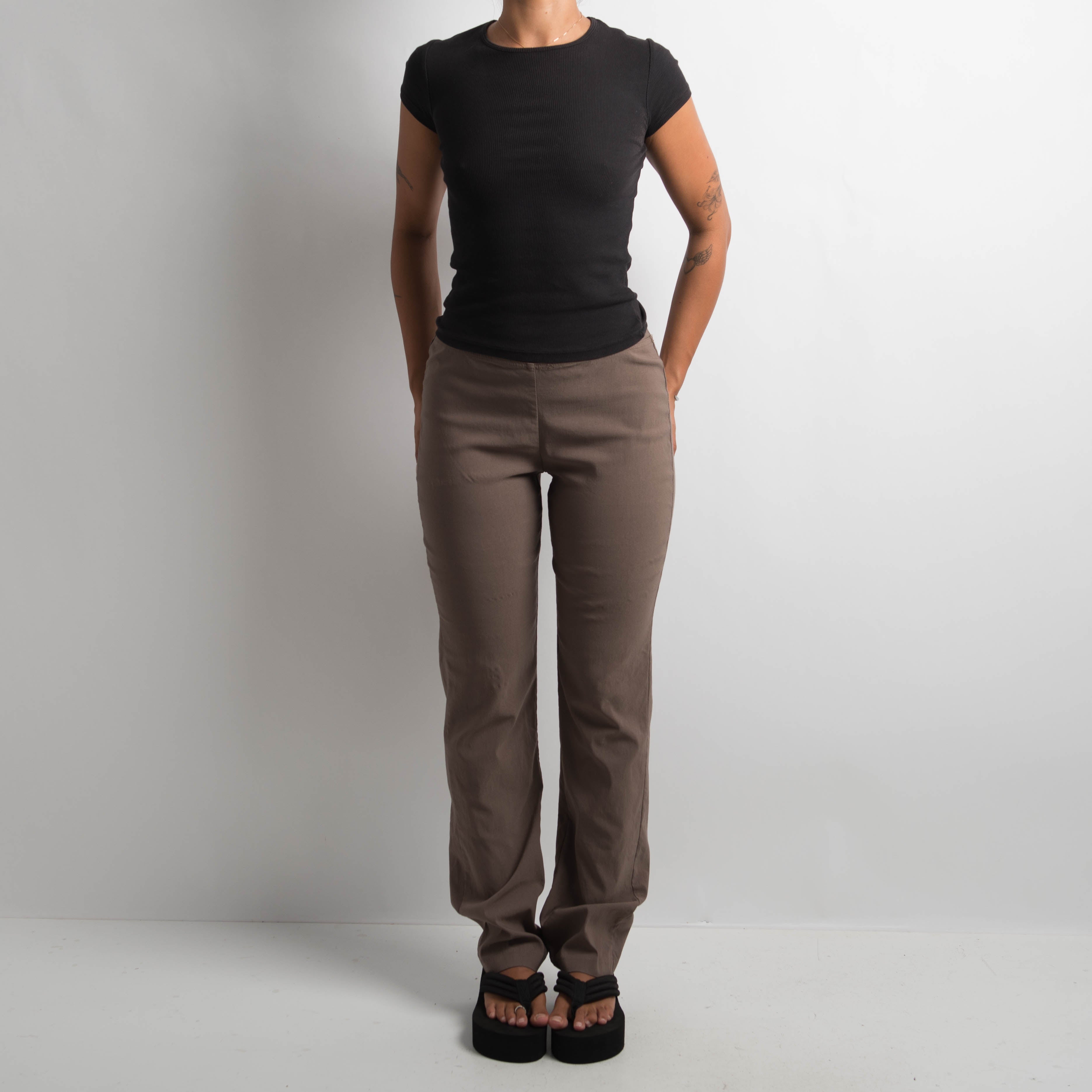BROWN STRAIGHT LEG PANTS