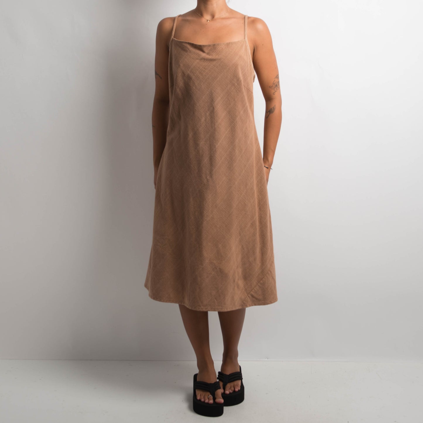 BROWN COTTON DRESS