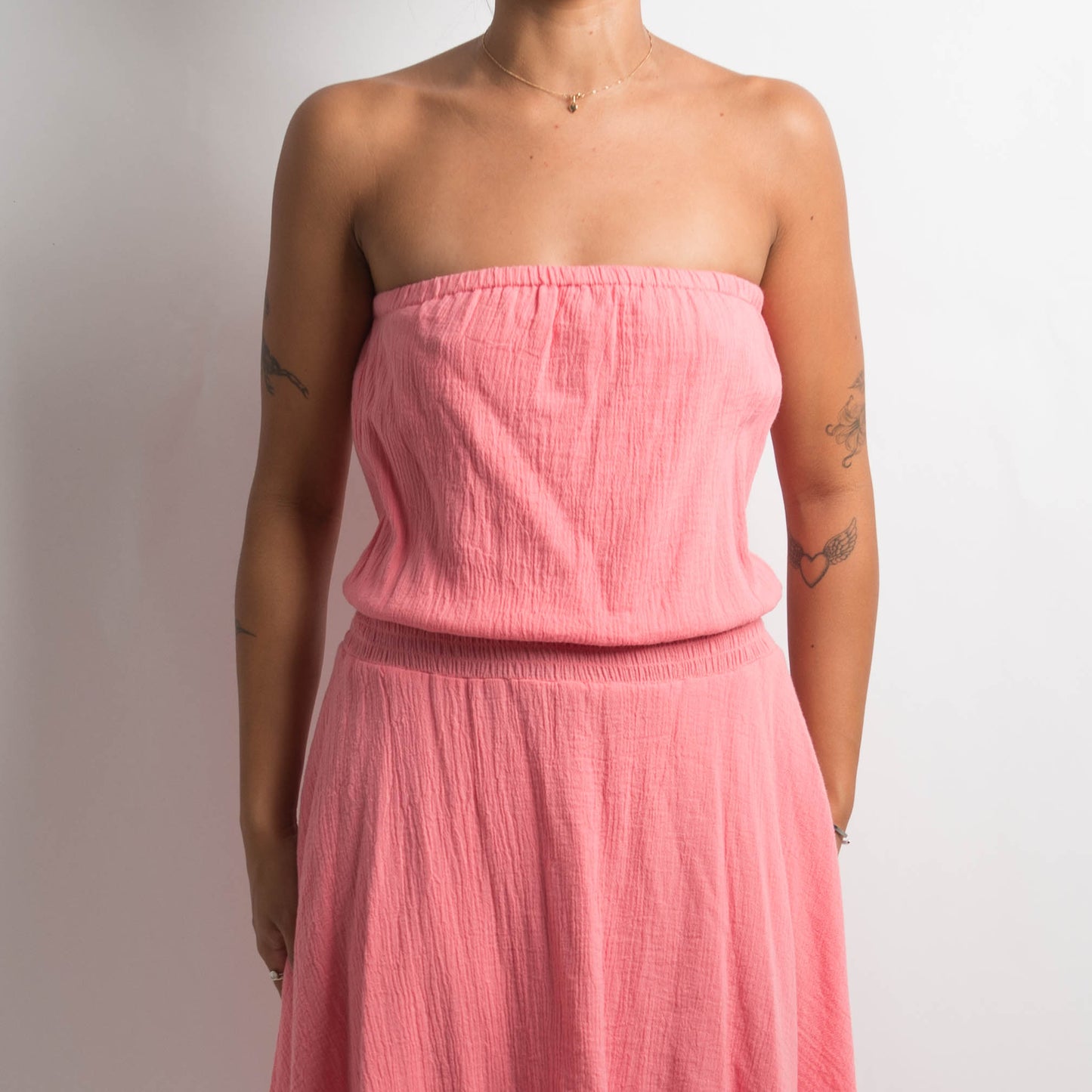 PINK STRAPLESS DRESS
