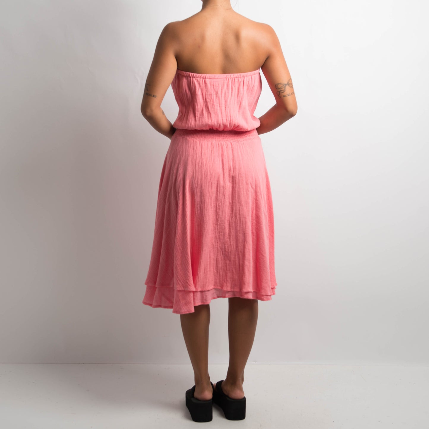 PINK STRAPLESS DRESS