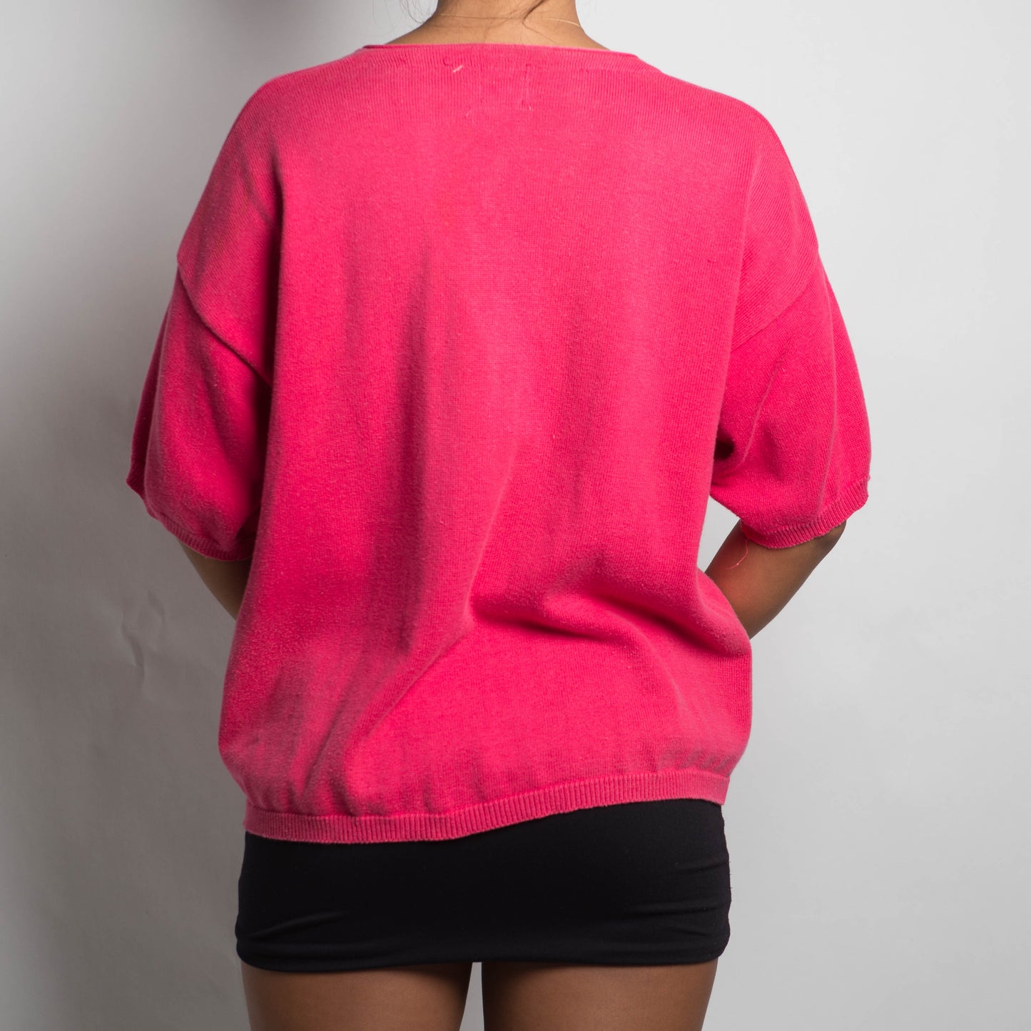 PINK SHORT SLEEVE CARDIGAN
