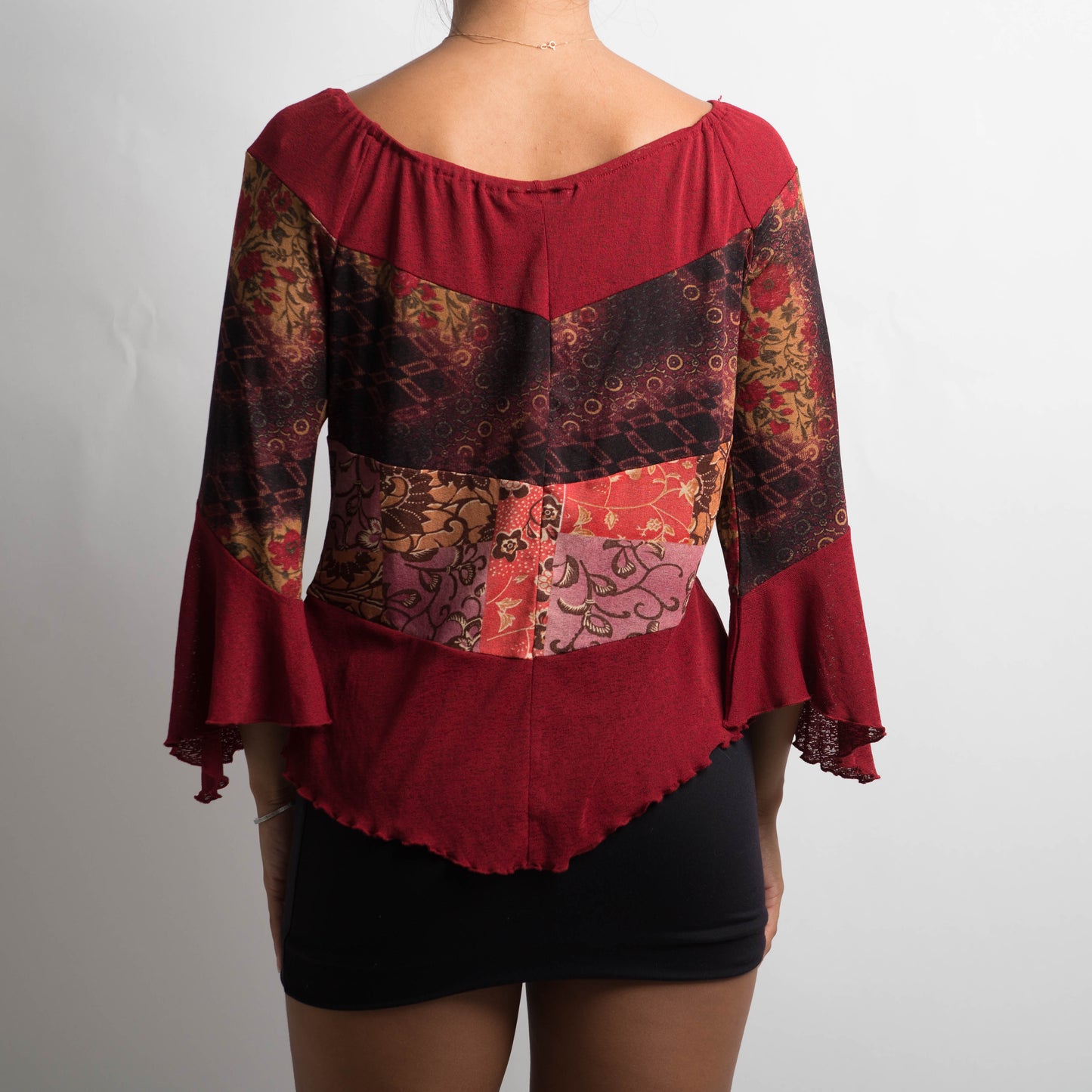 RED MESH BOHO TOP