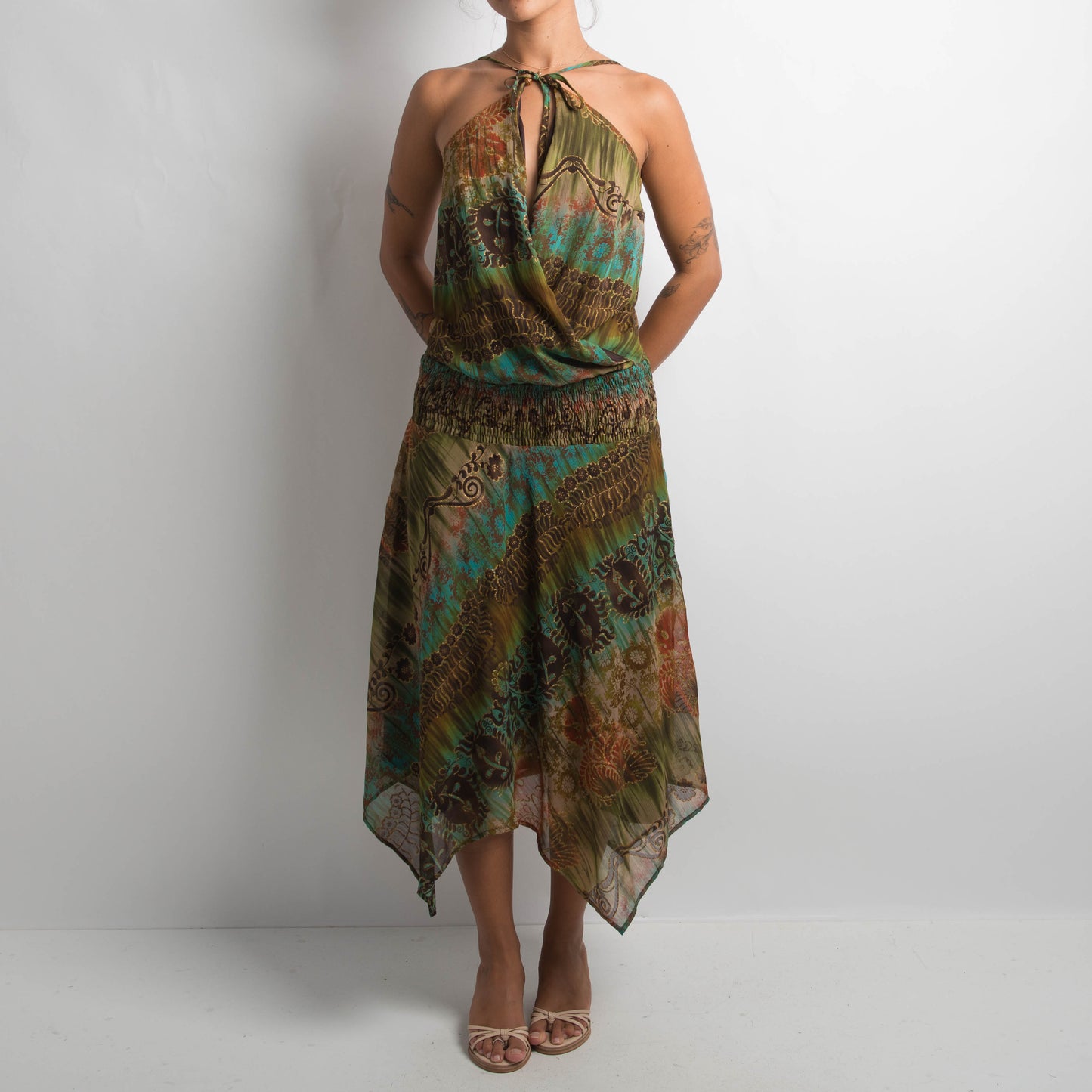 BOHO PATTERNED MIDI DRESS