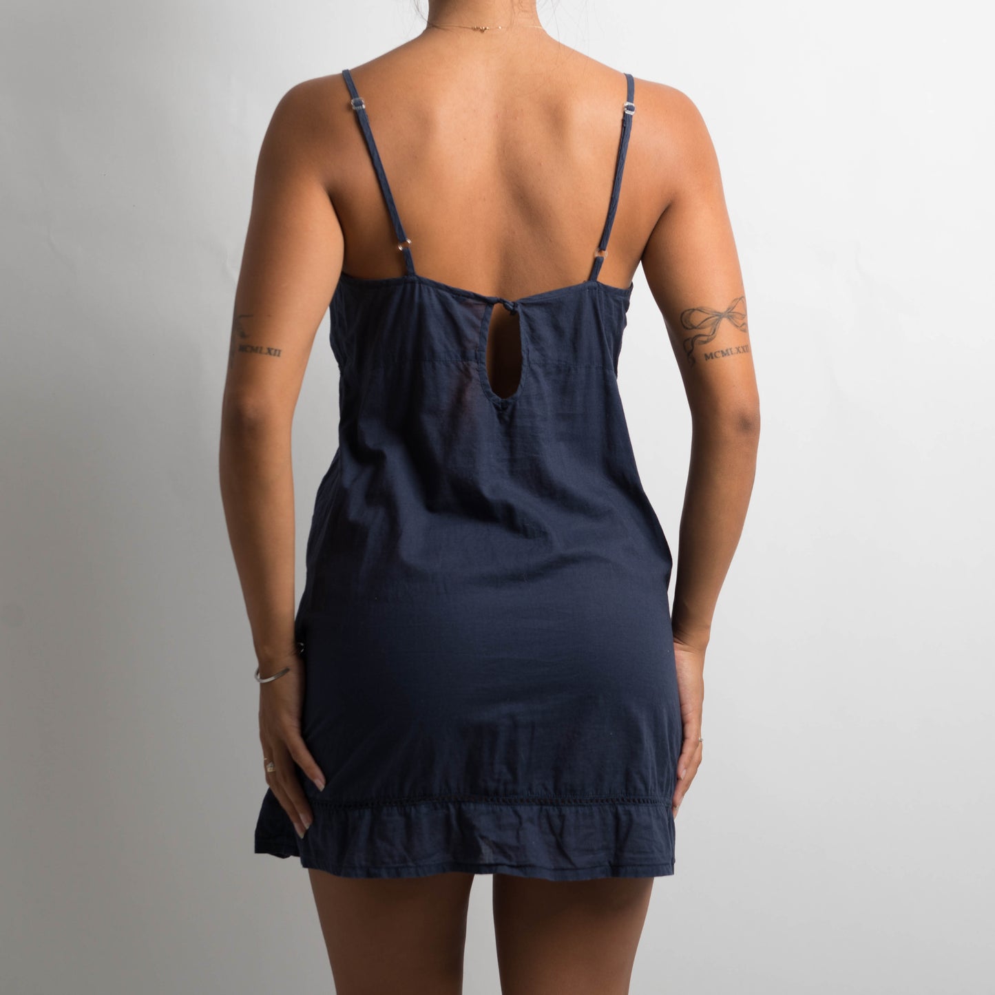 NAVY COTTON CHEMISE
