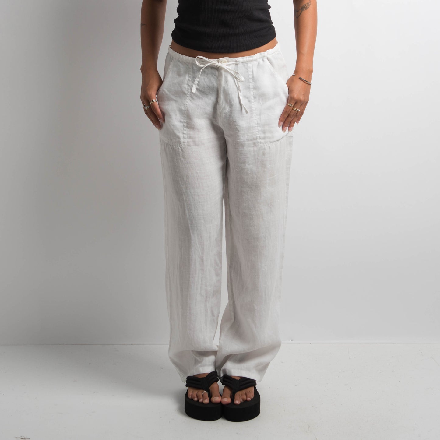 WHITE LINEN PANTS