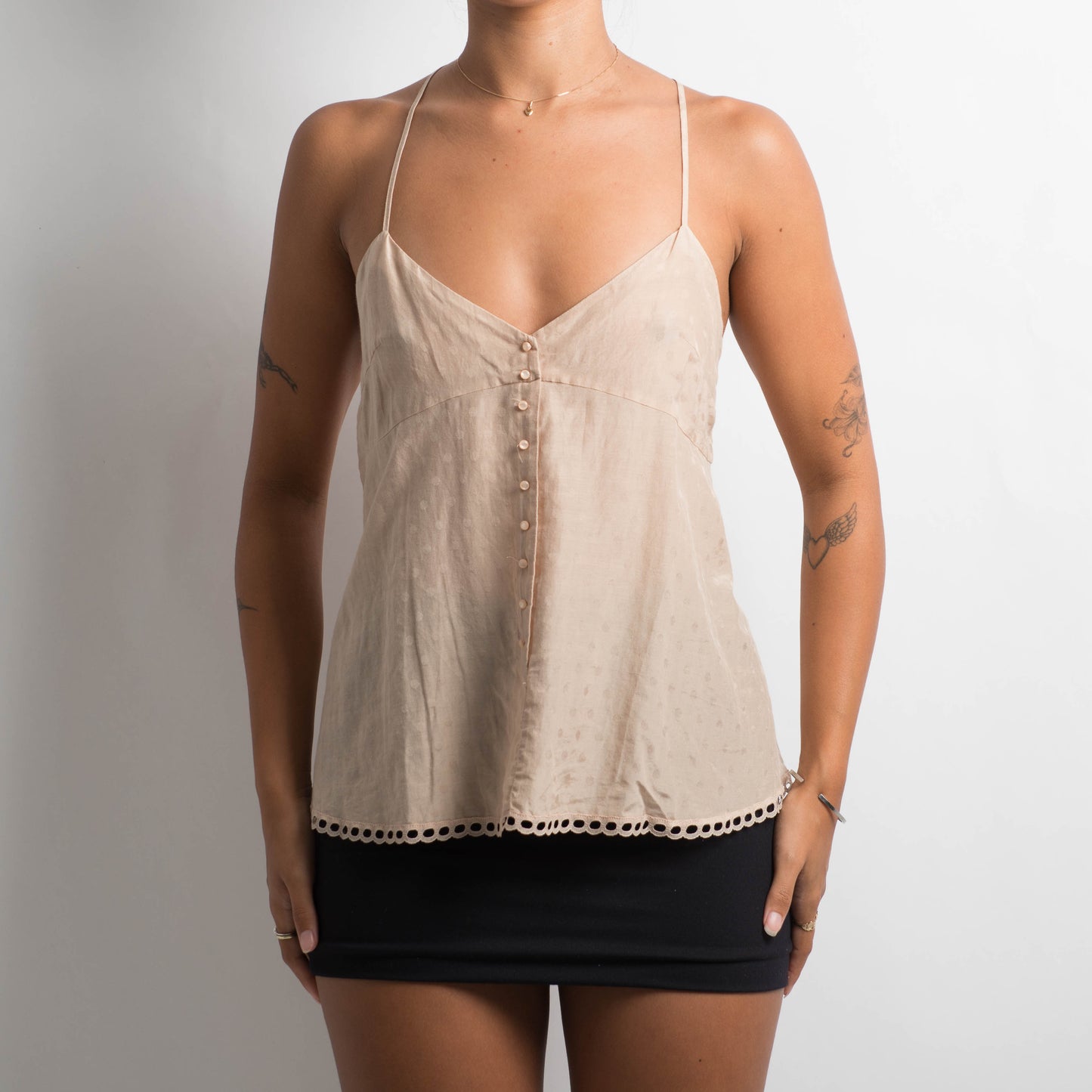 BEIGE BABYDOLL TOP