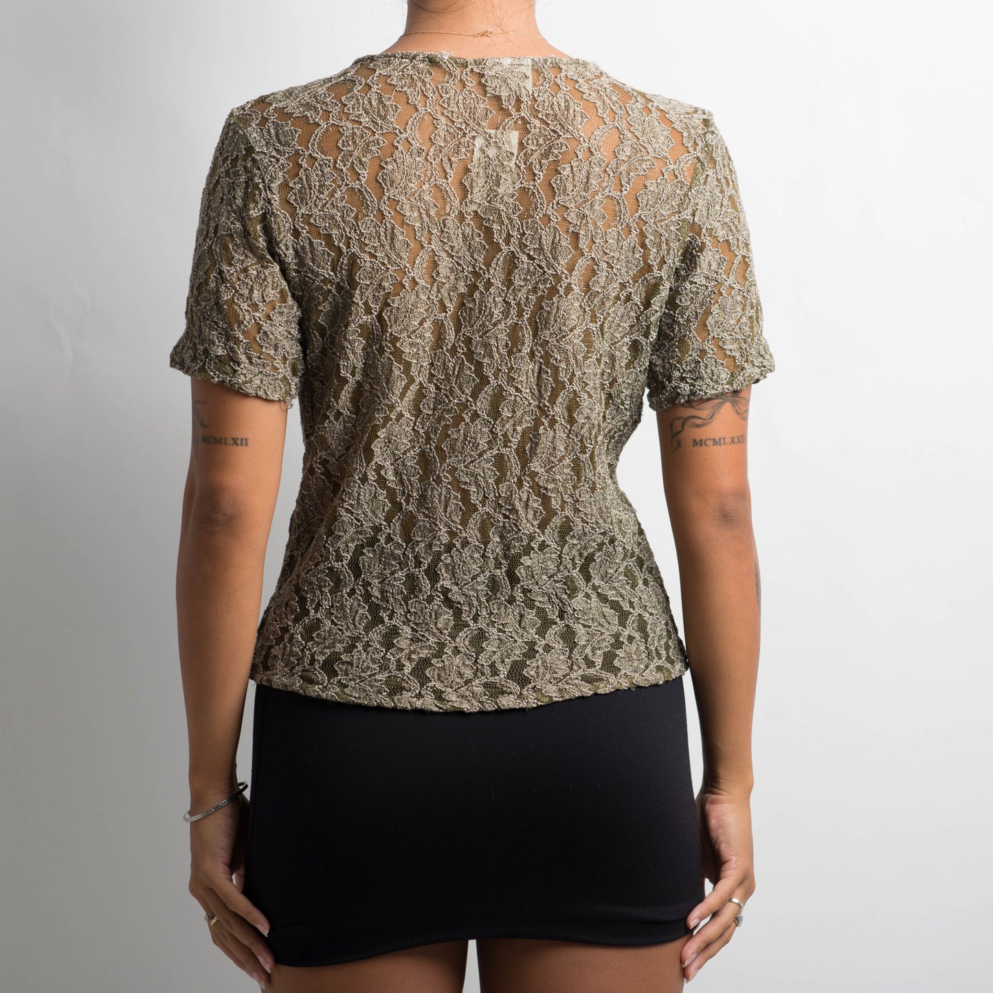 KHAKI LACE TOP