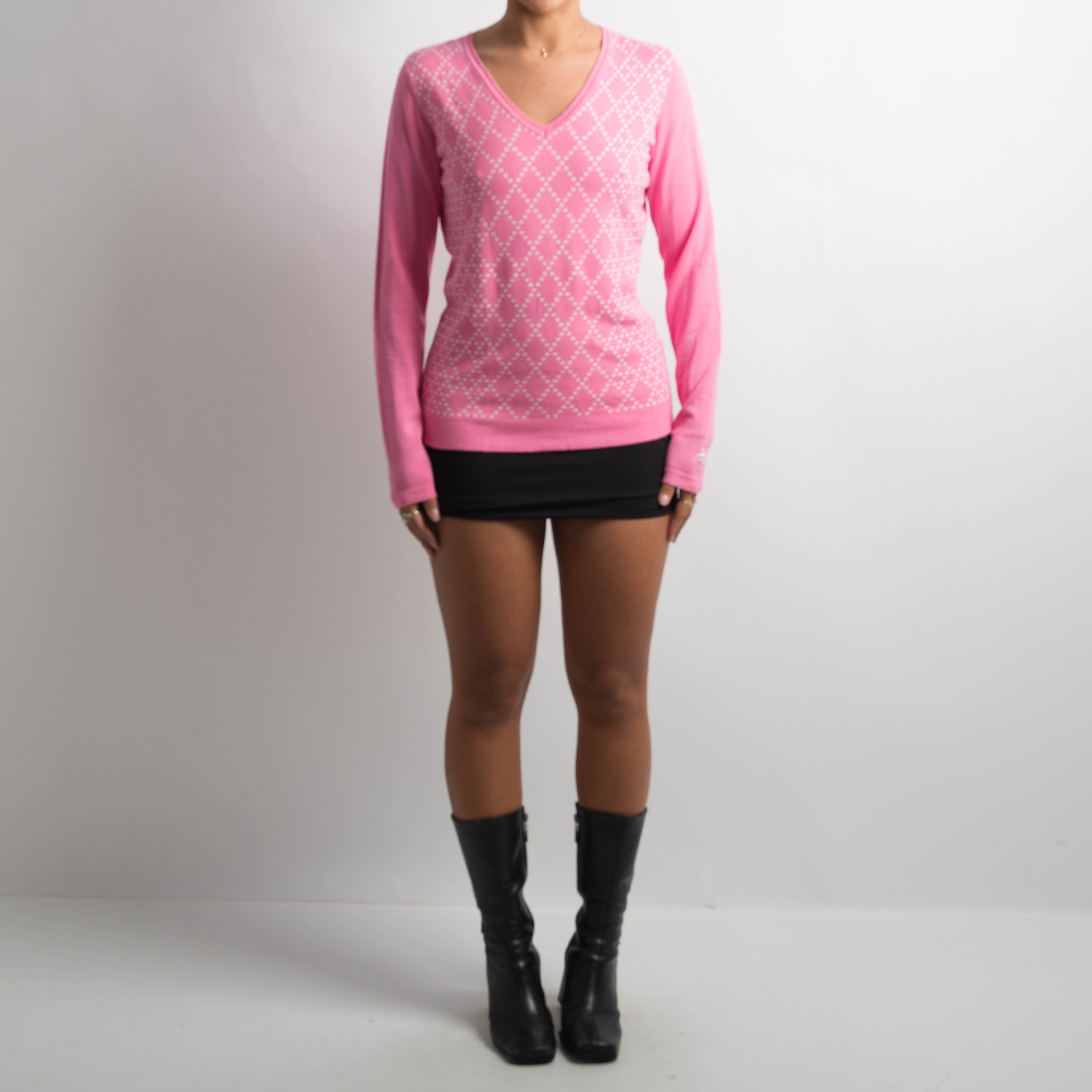PINK PATTERN LONG SLEEVE TOP