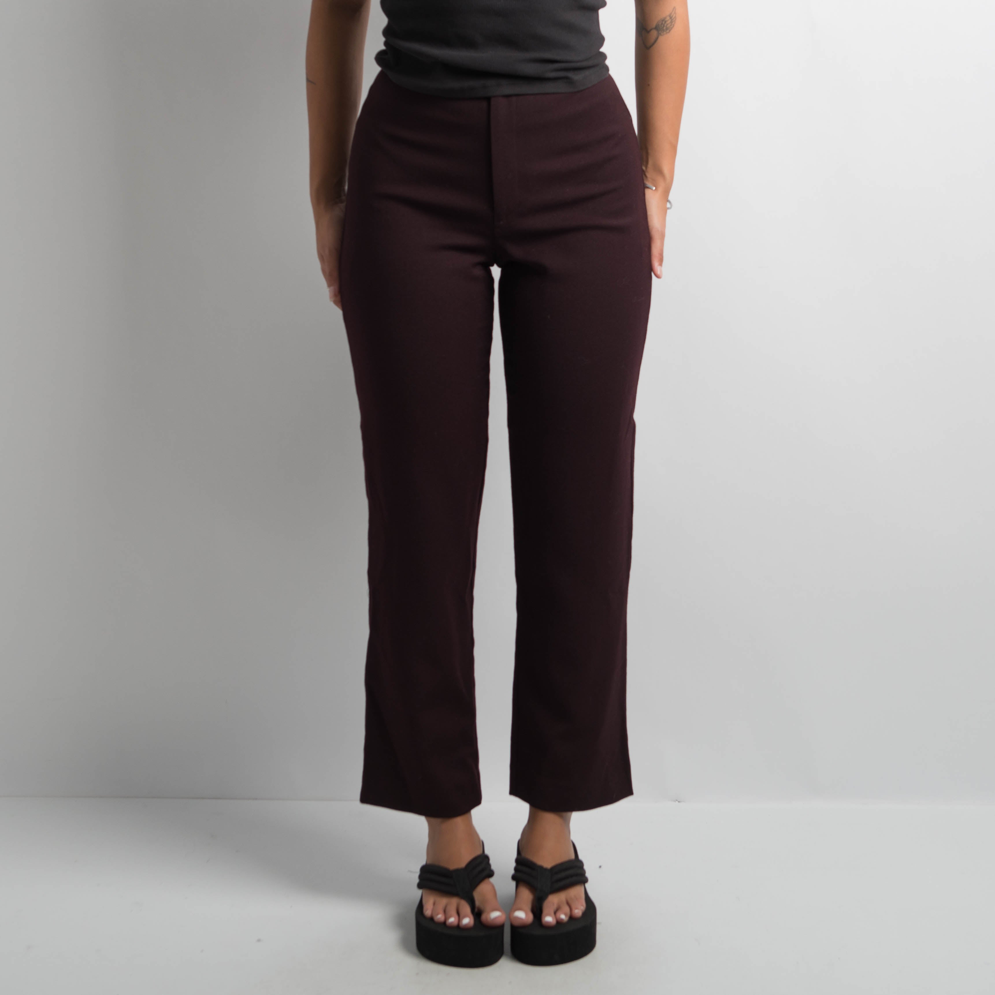BURGUNDY CROP TROUSERS