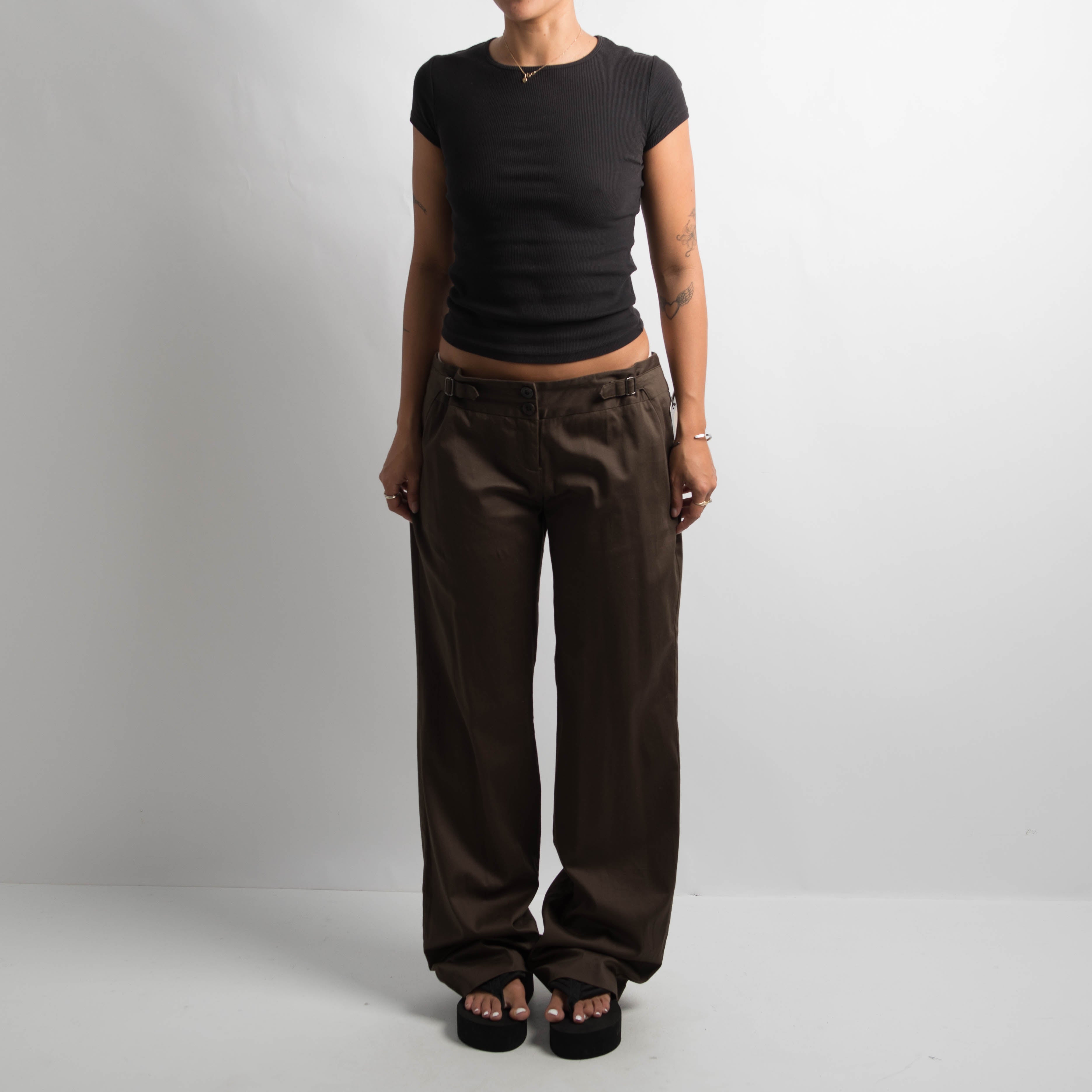 BROWN BUCKLE TROUSERS